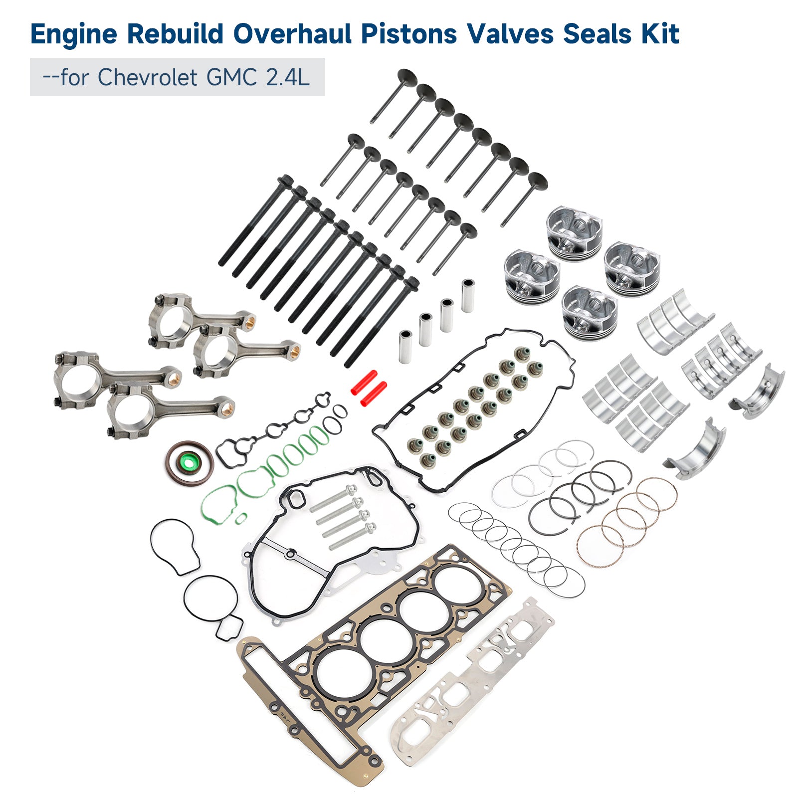 Kit de joints de soupapes de pistons de révision de reconstruction de moteur Buick Chevrolet GMC 2,4 L HS54874 HS26517PT