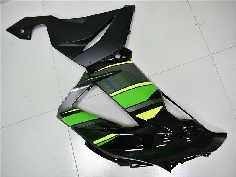 Kit de carénage en plastique moulé par injection vert et noir avec kit de vis pour Kawasaki ZX-6R 2013-2018