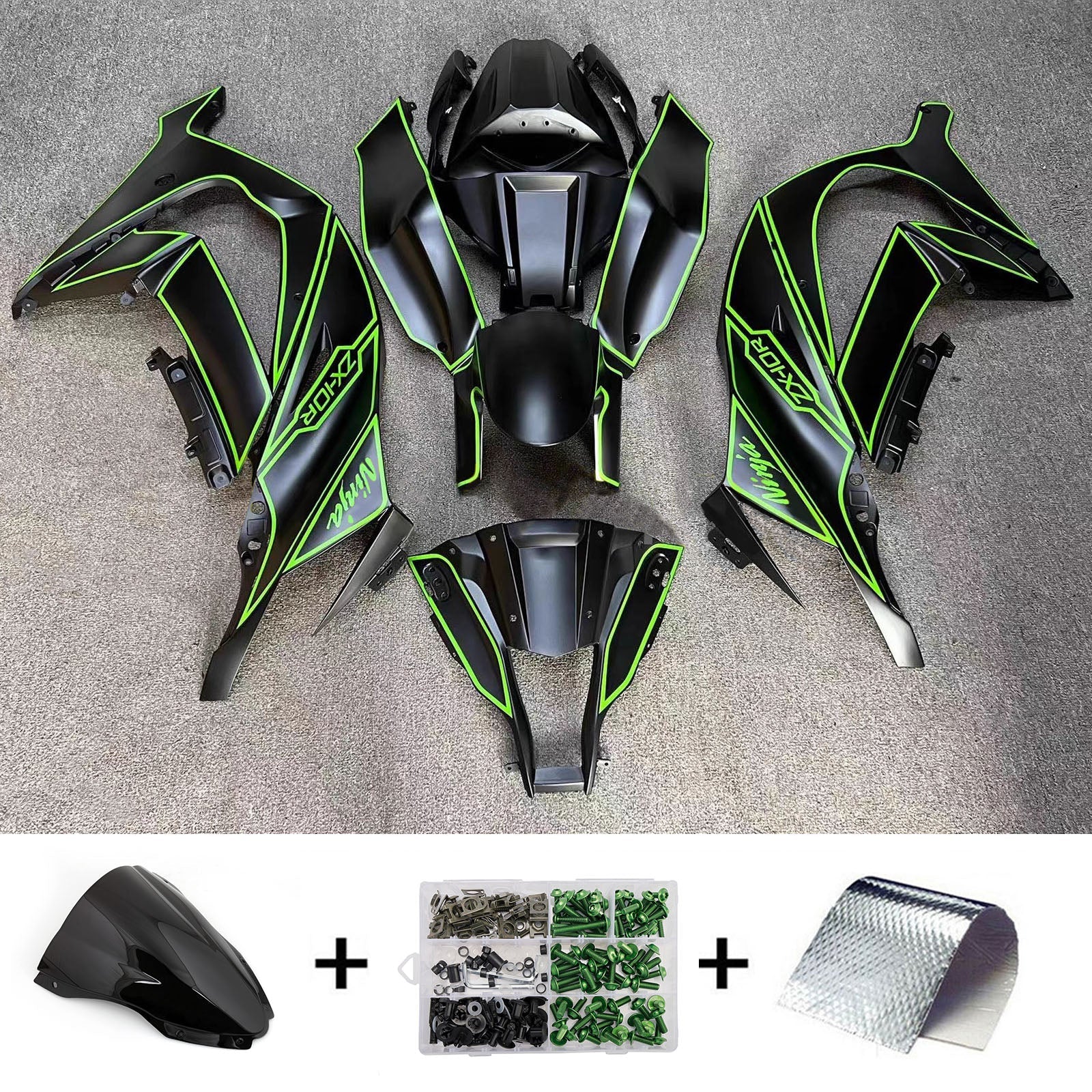 Kit de carénage injecté en plastique ABS compatible avec Kawasaki ZX10R 2016-2020