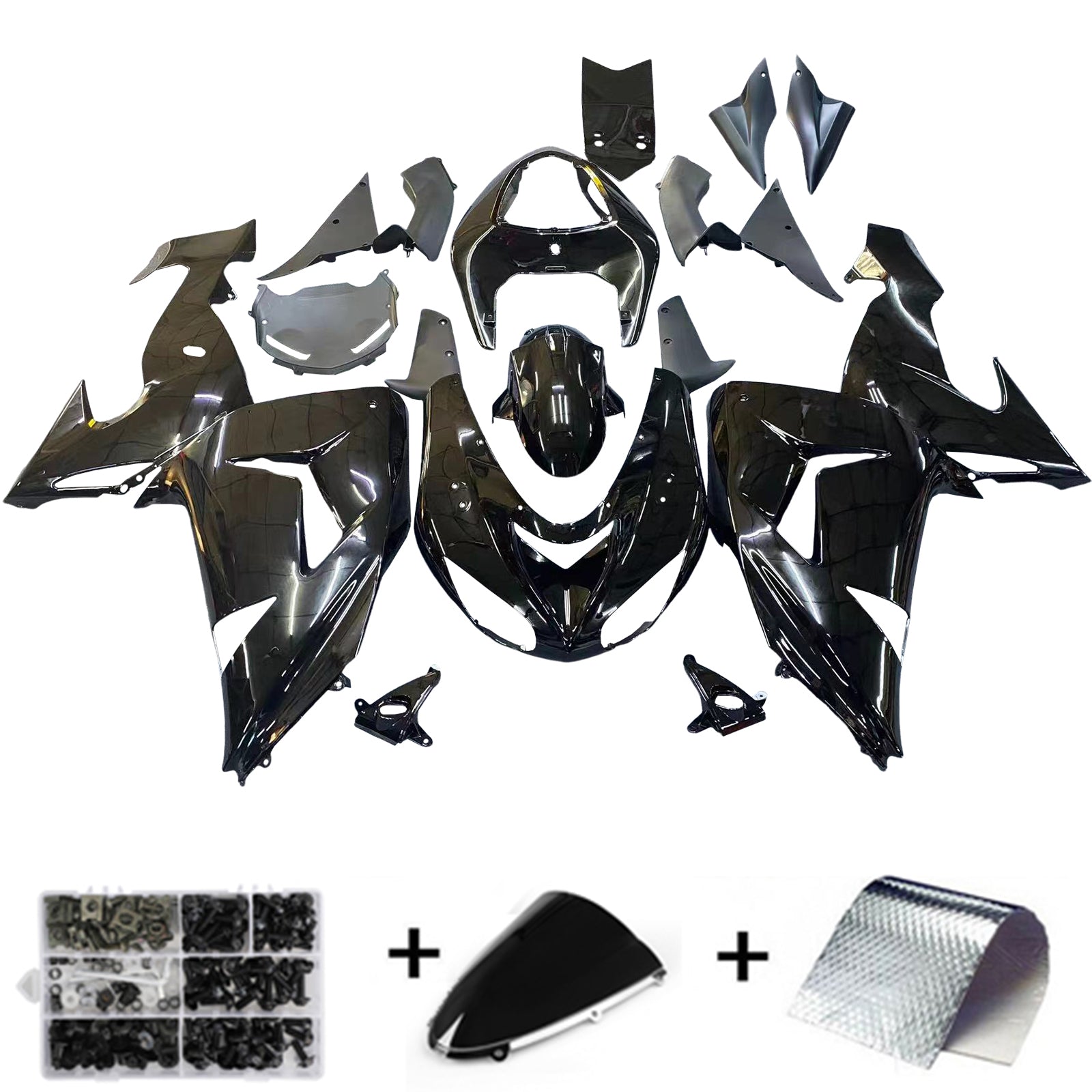 Kit de carénage par injection , carrosserie en plastique ABS Pour Kawasaki Zx10R 06-07