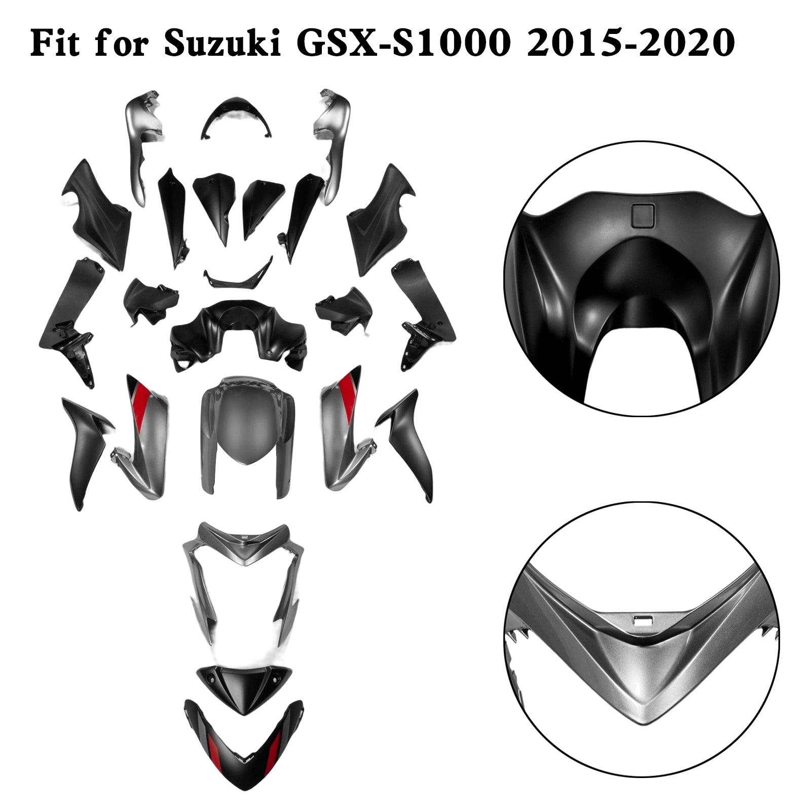 Kit de carénage de carrosserie en plastique injecté pour Suzuki GSX-S 1000 GSXS 2015-2020