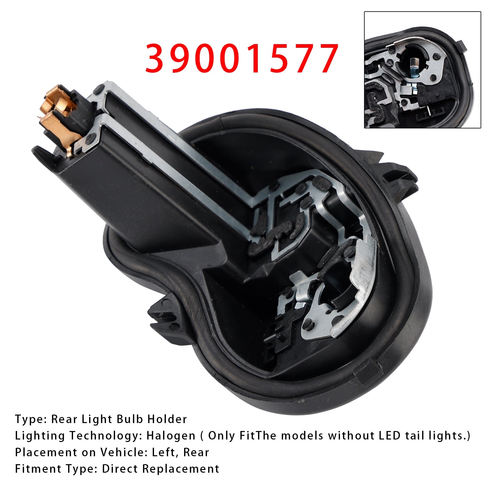 Supporto d&Lampadina fanale posteriore sinistro per Opel Astra K 5 porte Hatchback 2016-2023 39001577