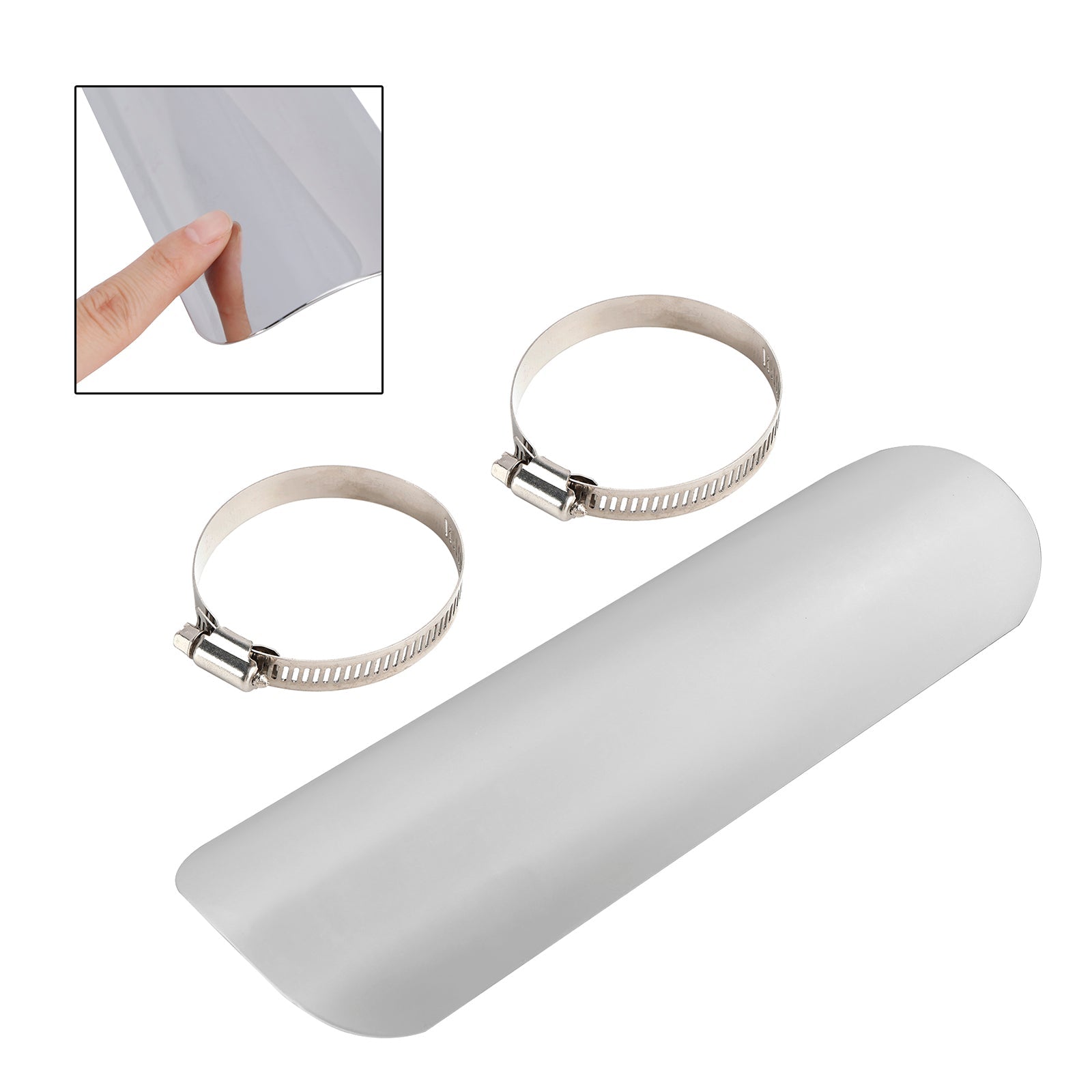 Copertura deflettore calore per marmitta&Scarico in acciaio cromato per moto e scooter, nero