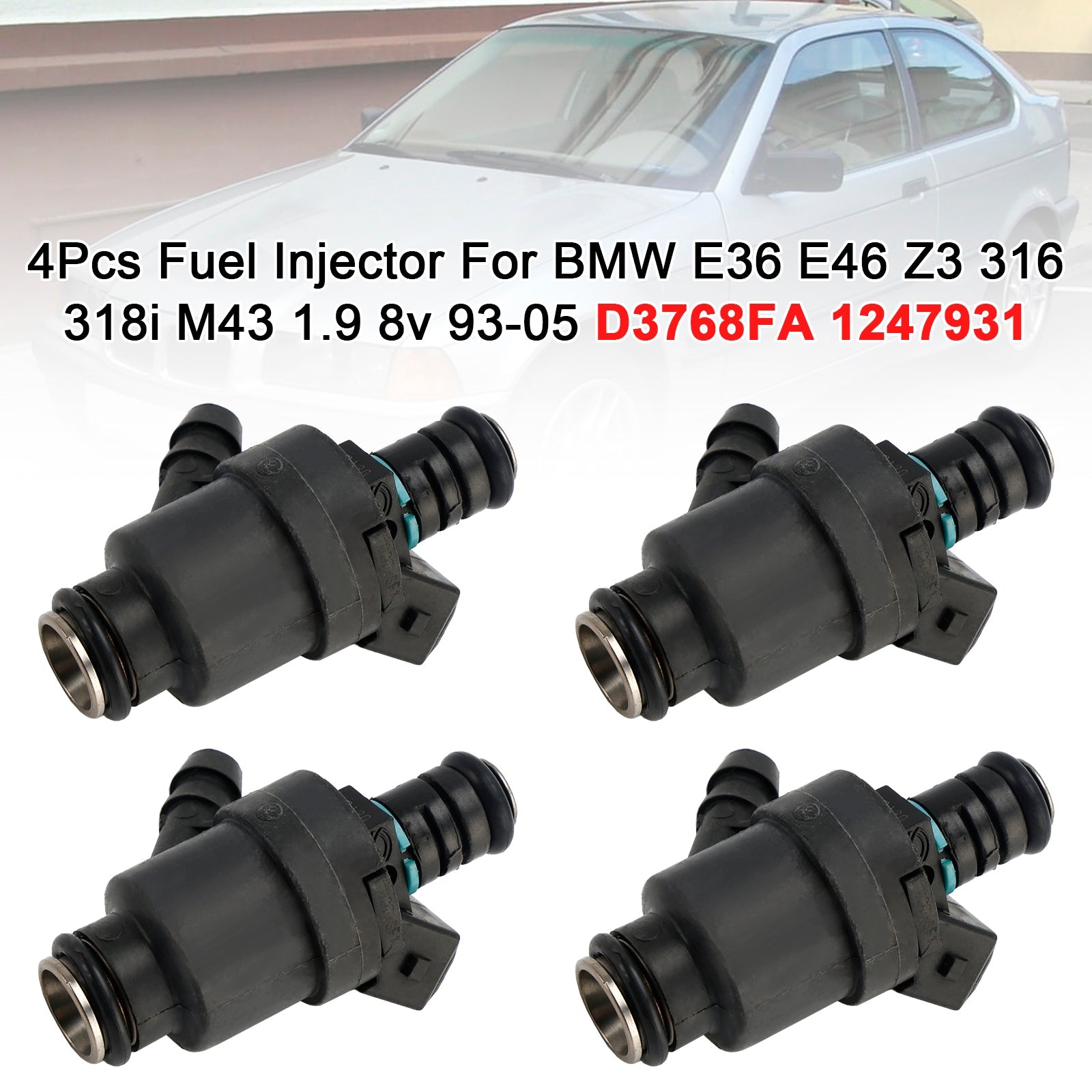 1993-2005 BMW E36 E46 Z3 316 318i M43 1.9 8v 4 pièces injecteur de carburant D3768FA 1247931