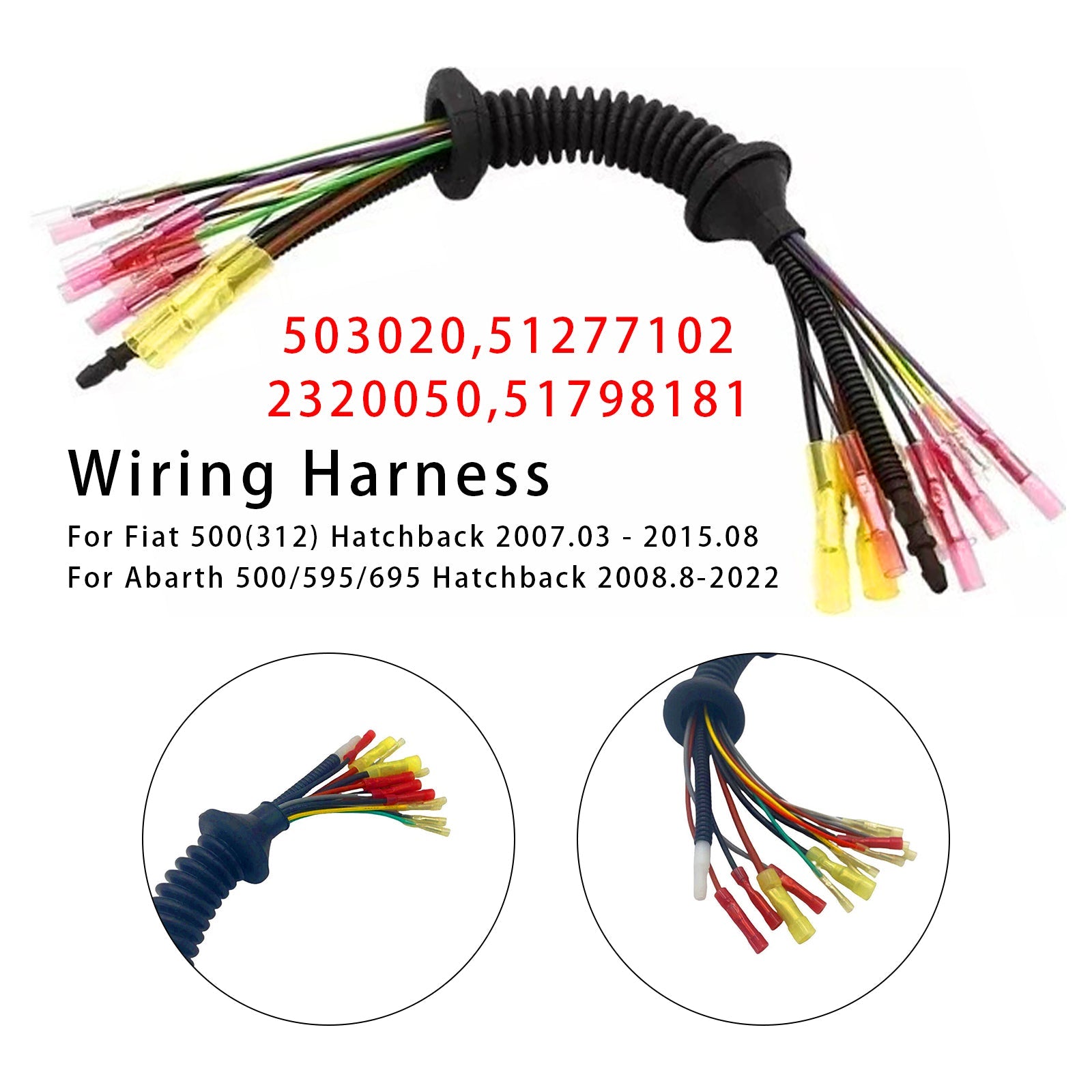 Arnés de cableado del portón trasero para Fiat 500 2007-2015