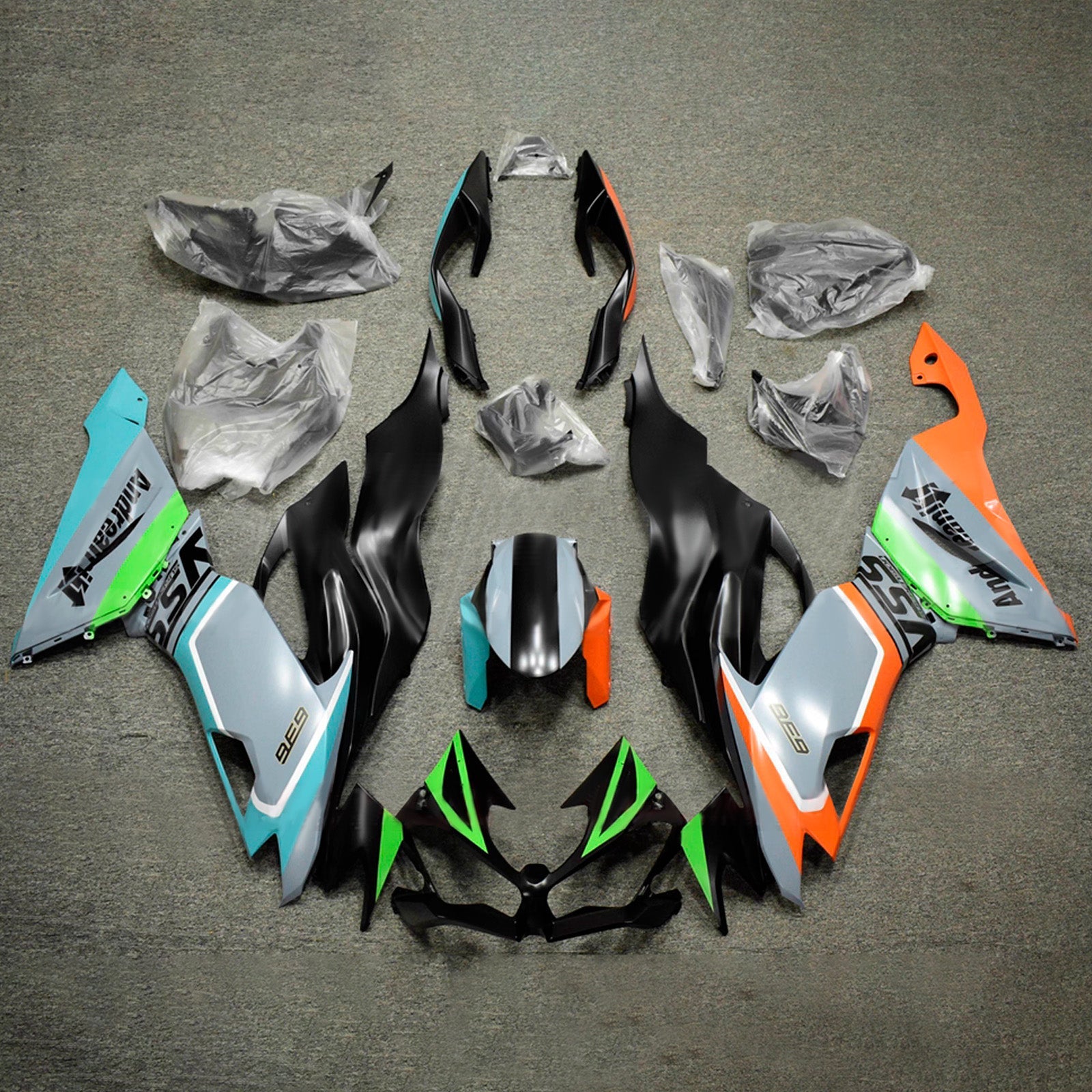 Kit de carénage injecté en plastique ABS compatible avec Kawasaki ZX6R 2019-2023