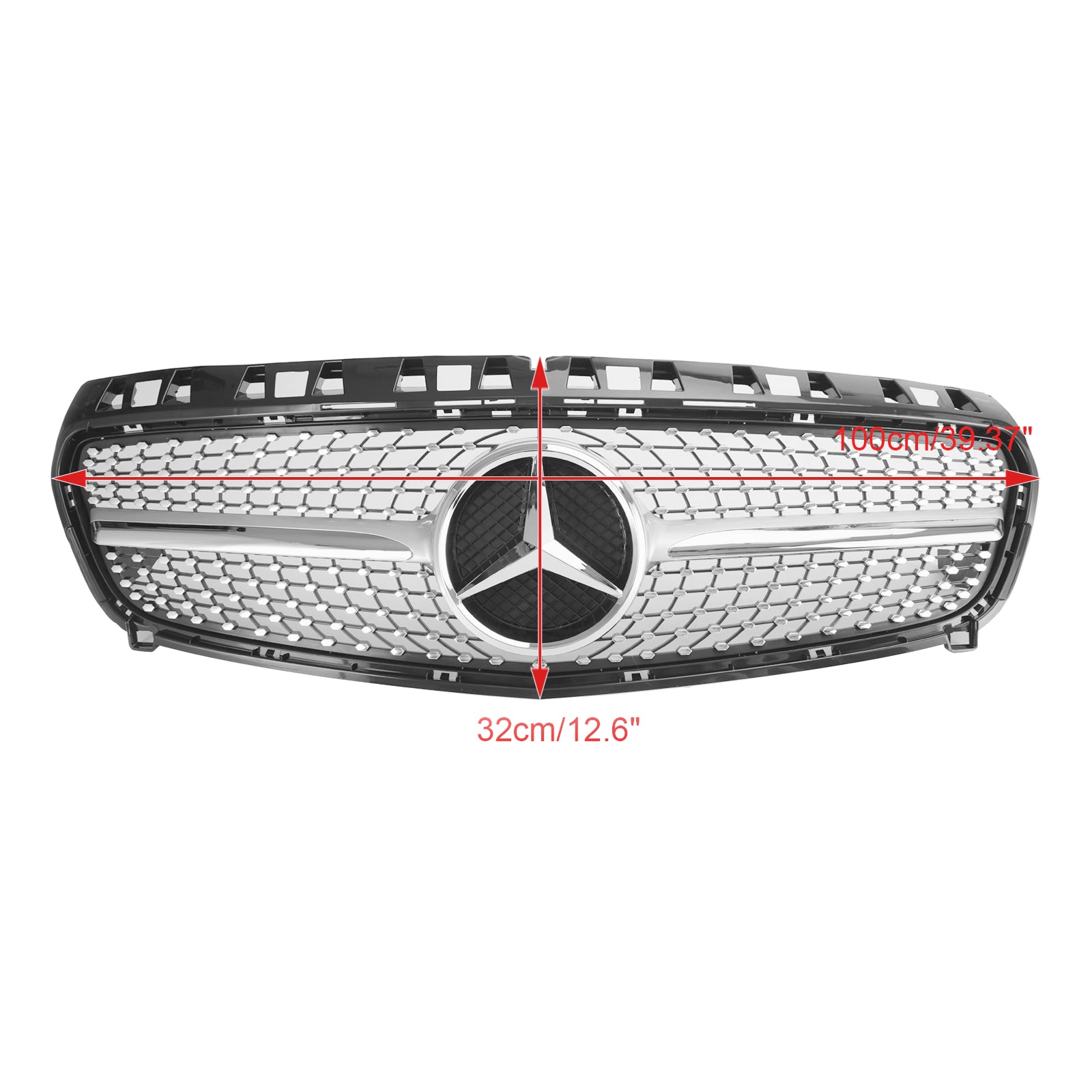 Rejilla de parachoques delantero negro brillante para Mercedes Benz Clase A W176 2013-2015