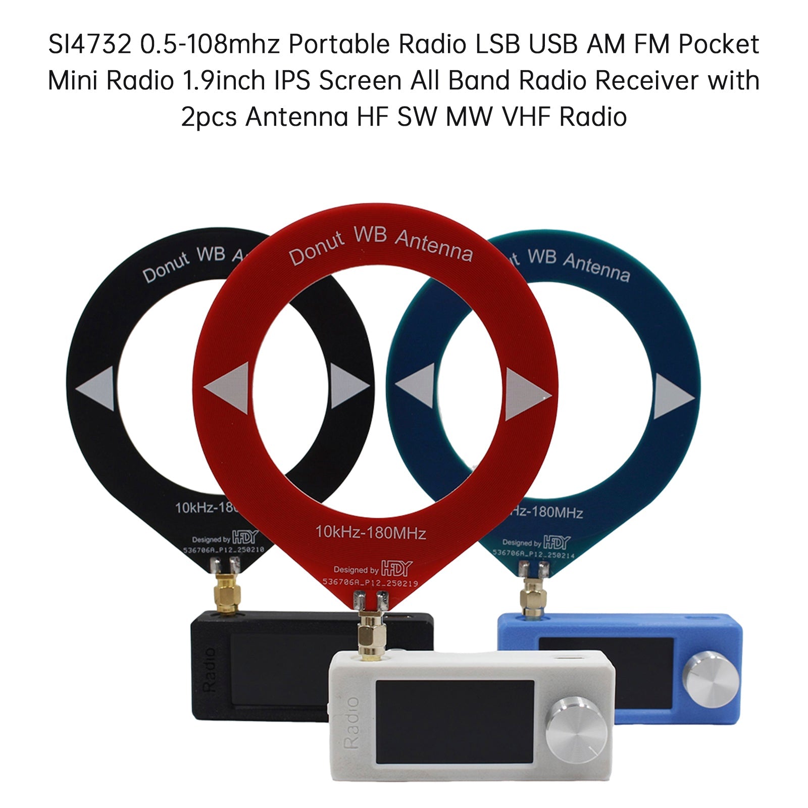 Przenośne radio SI4732 0,5-108 MHz LSB AM FM Mini Radio Pocket Radio Wszystkie paski