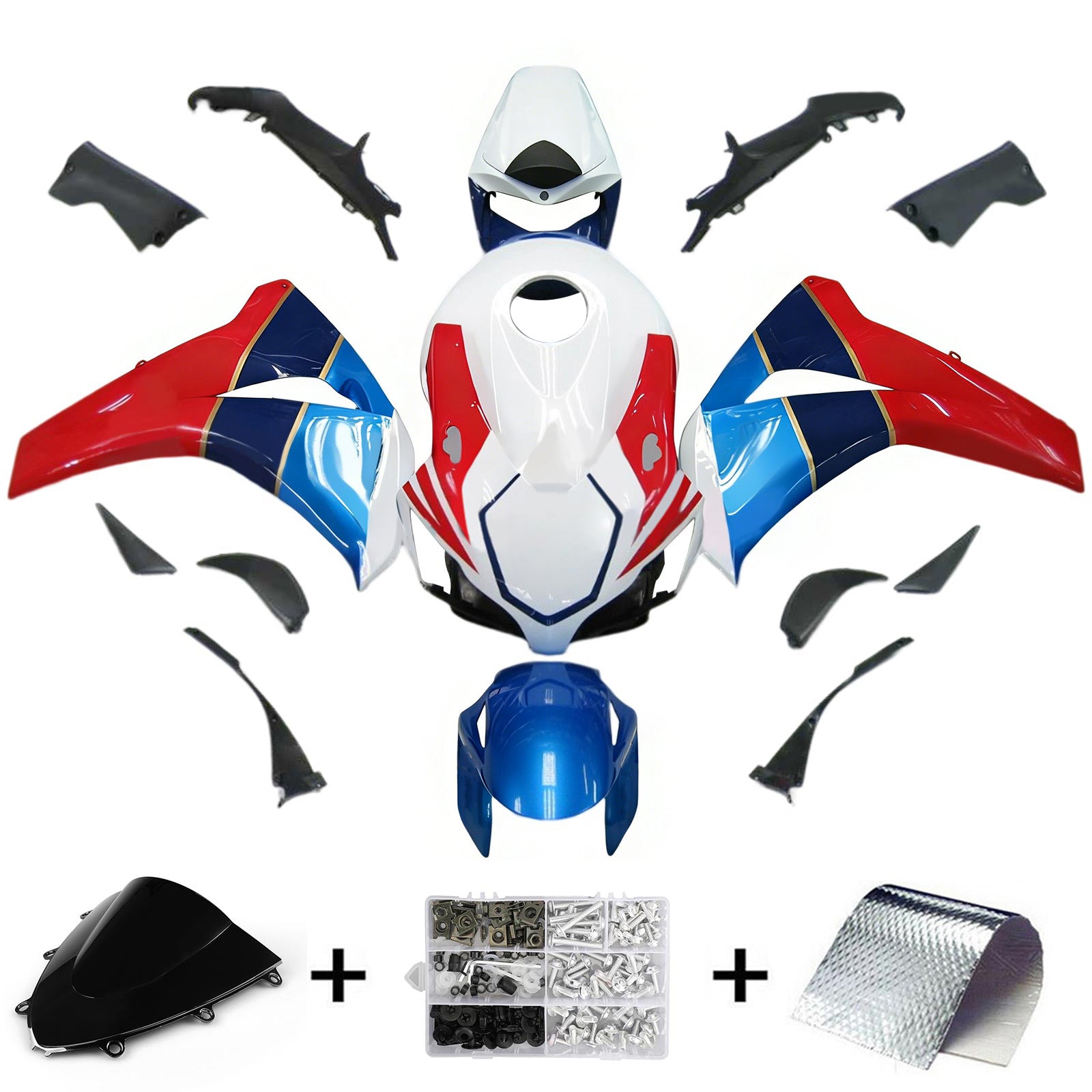 Kit de carénage injecté en plastique ABS pour Honda CBR1000RR 2008-2011