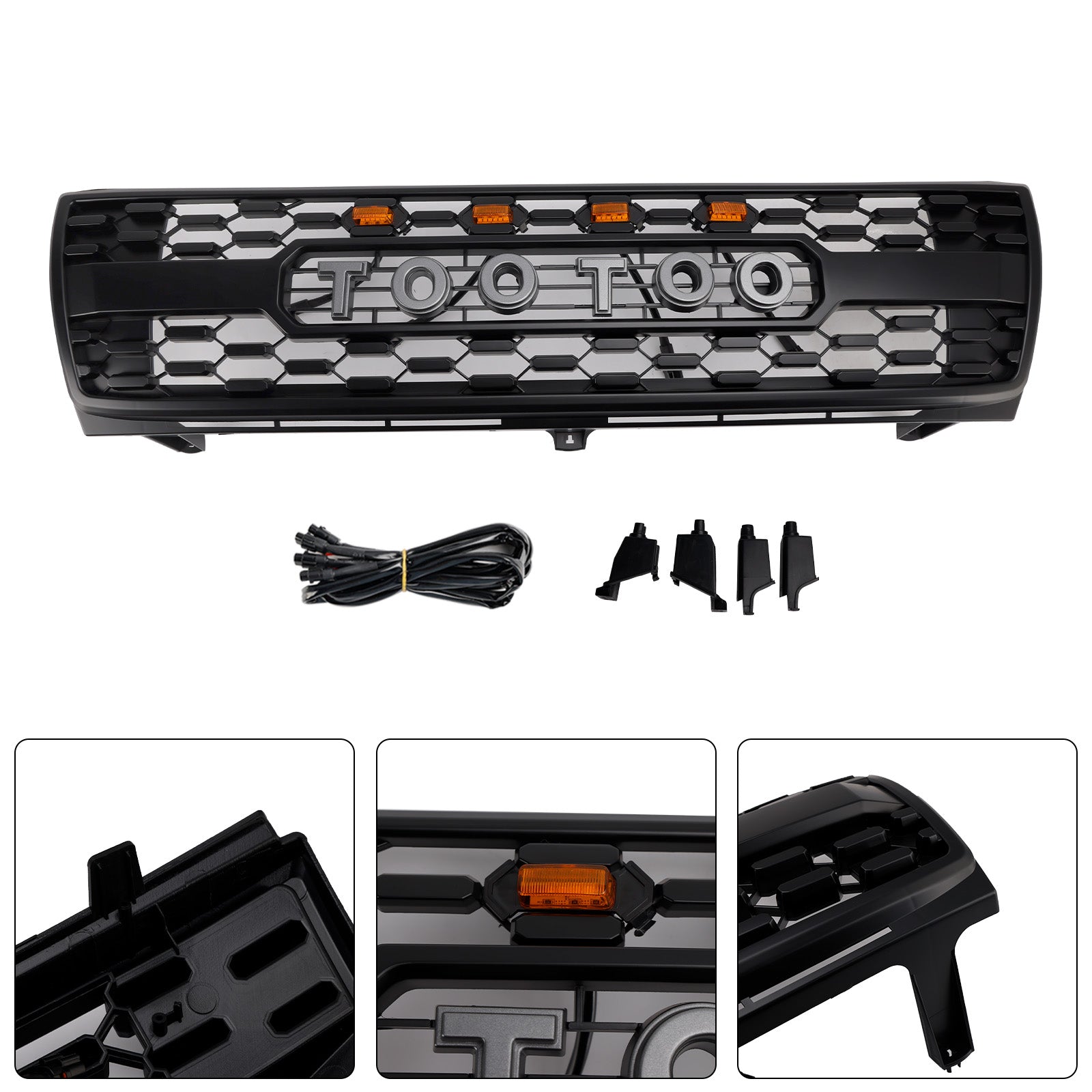 Grille in de voorbumper met honingraatpatroon'Bij compatibel met Toyota Tacoma 1997-2000 TRD PRO