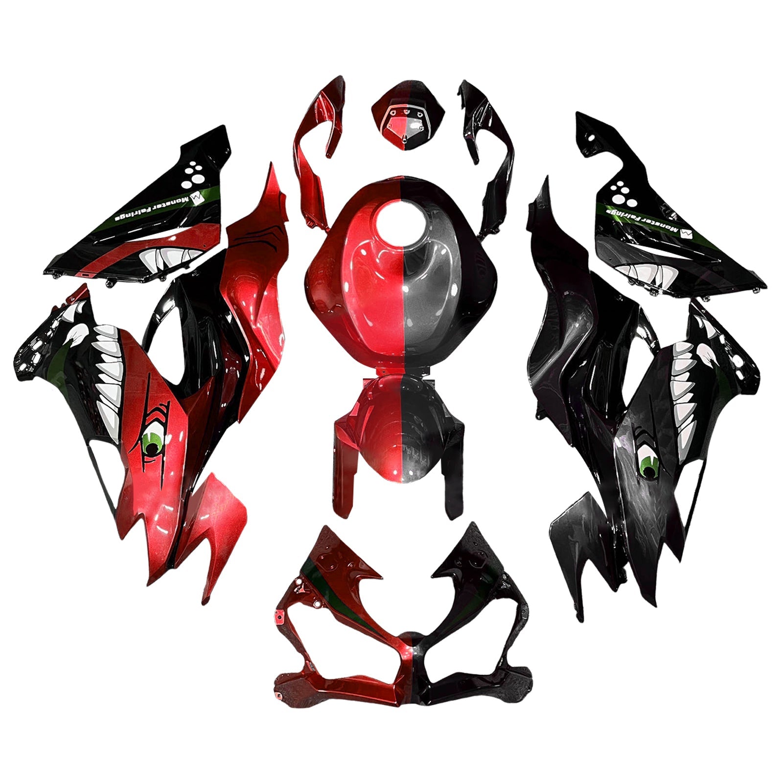 Kit di carenatura a iniezione, corpo in plastica ABS per Kawasaki ZX6R 2019-2023