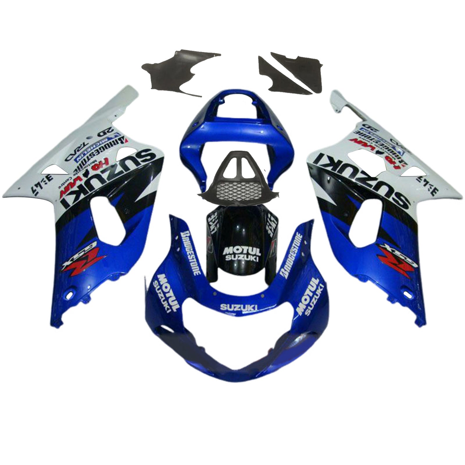 Amotopart Suzuki GSXR1000 2000-2002 K1 K2 Kit de carenado de carrocería de plástico ABS