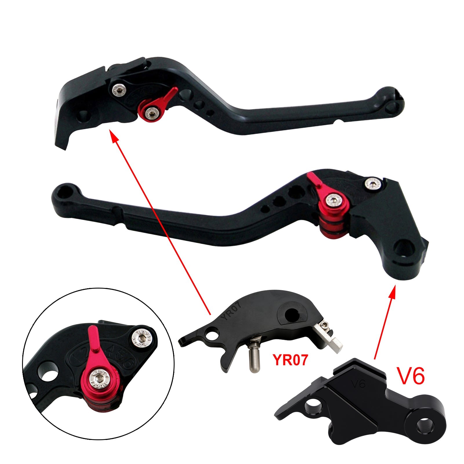 Levier de frein et d'embrayage long compatible avec YAMAHA XSR900 XSR900GP MT-09 MT-09SP 2024-2025