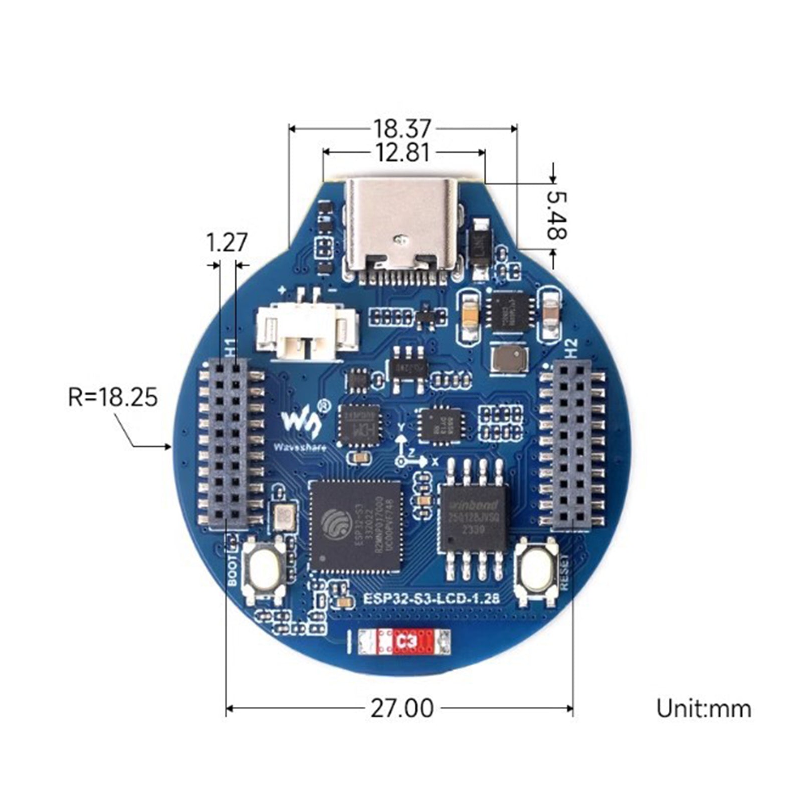 Płytka rozwojowa ESP32 S3 Okrągły ekran IPS Częstotliwość robocza Bluetooth 240 MHz