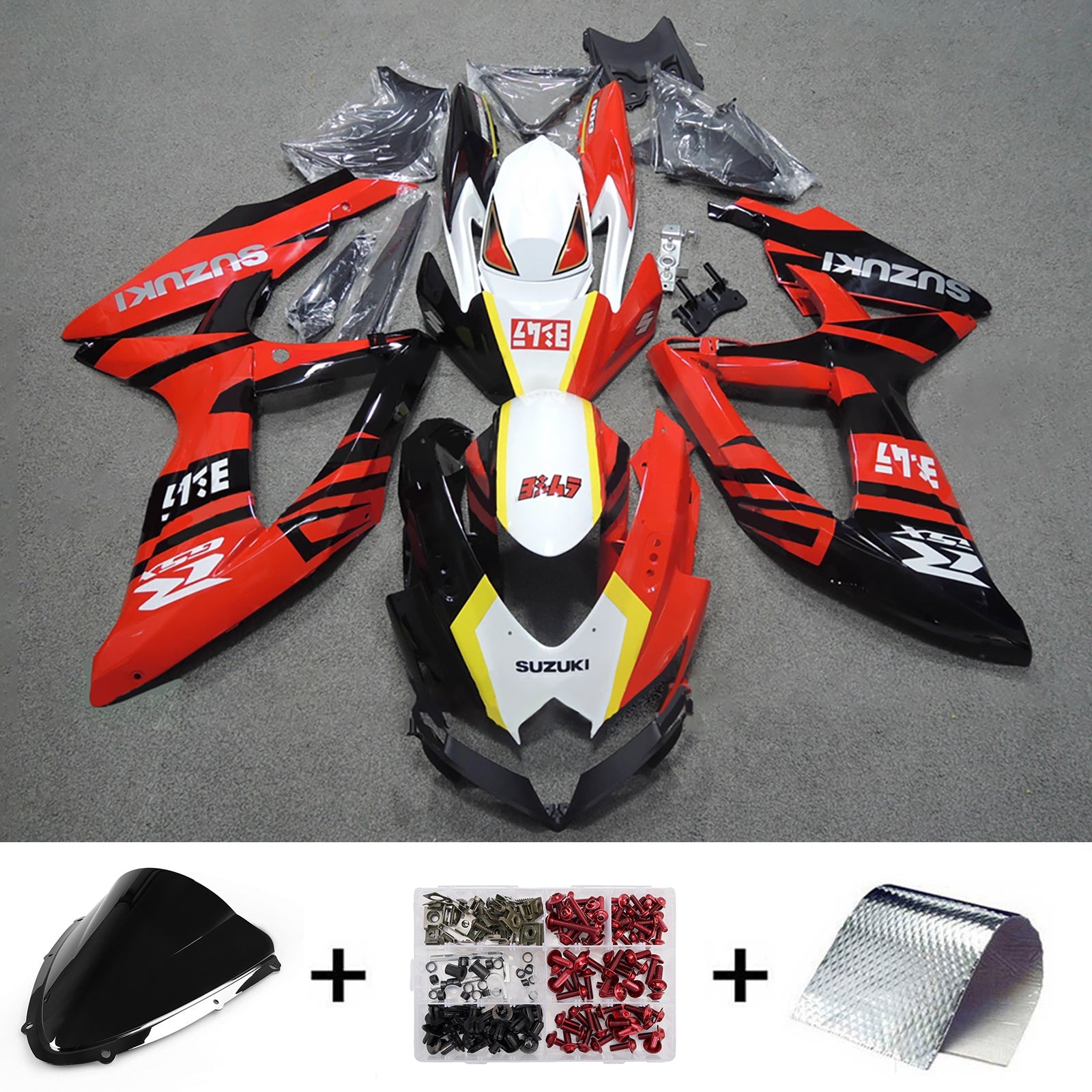 Kit de carénage injecté en plastique ABS pour Suzuki GSXR 600/750 2008-2010 K8