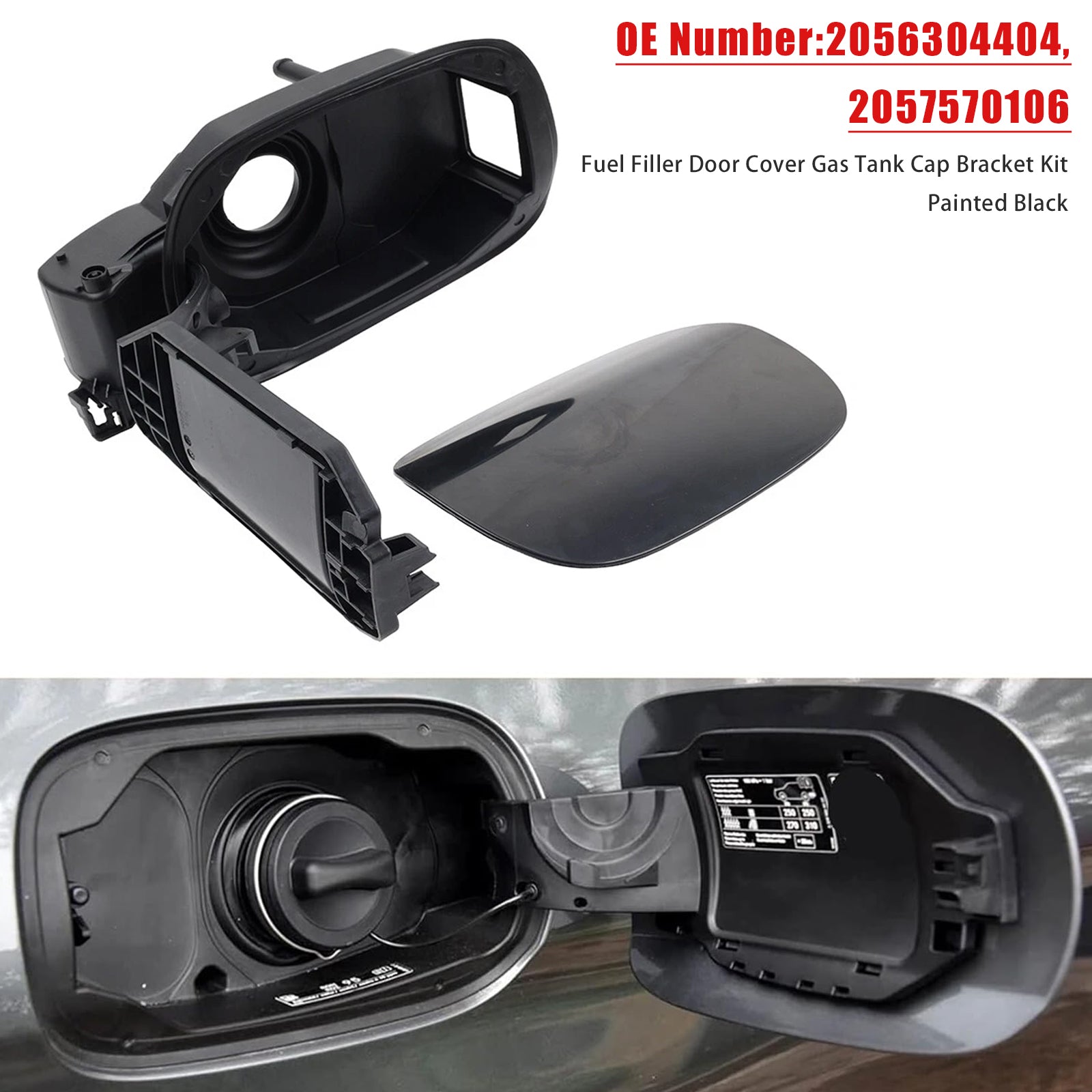 Kit de support de bouchon de réservoir d'essence peint pour Mercedes Benz W205 C350 2015-2018