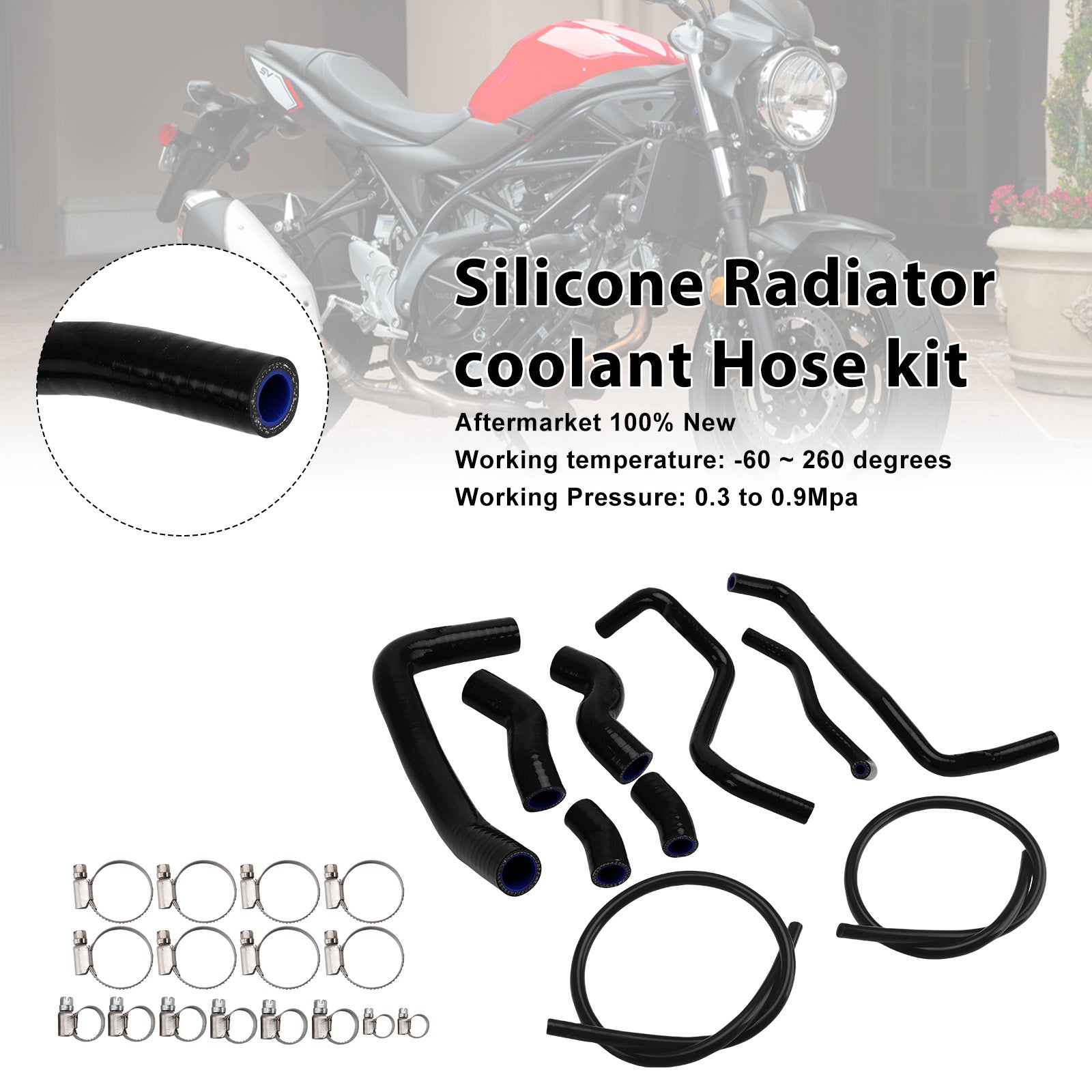 Durite de refroidissement en silicone pour radiateur Suzuki SV 650 (2016-2025)