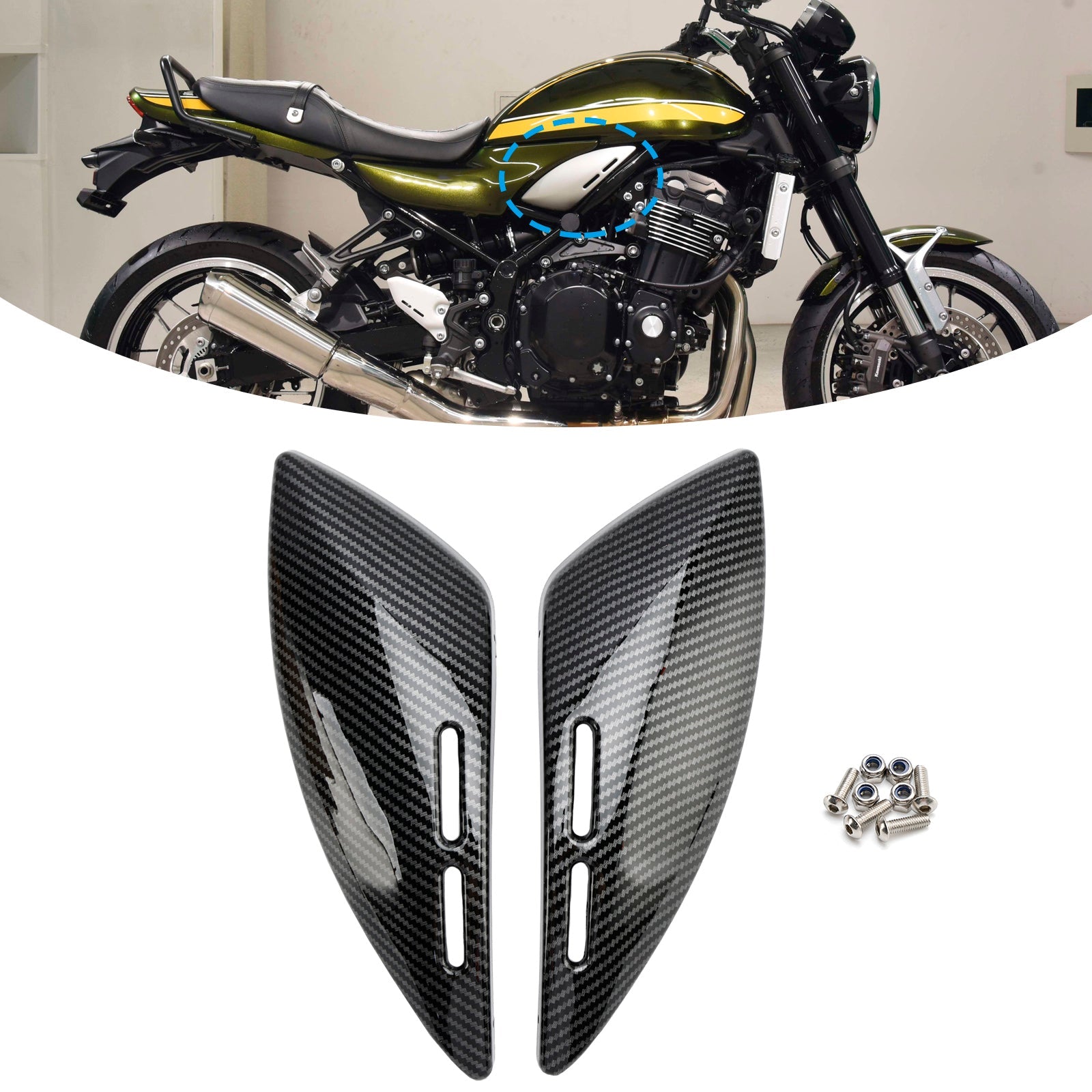 Kawasaki Z900RS 2018-2024 Panel lateral del tanque de combustible