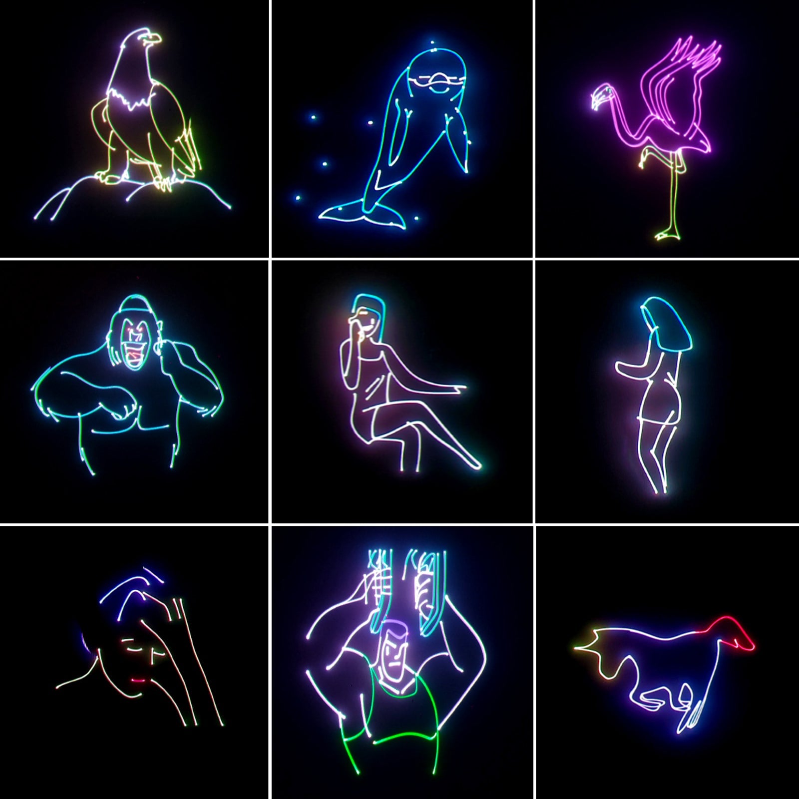 Proiettore scenico RGB a colori dinamici da 500 MW con effetti visivi per spettacoli 3D.