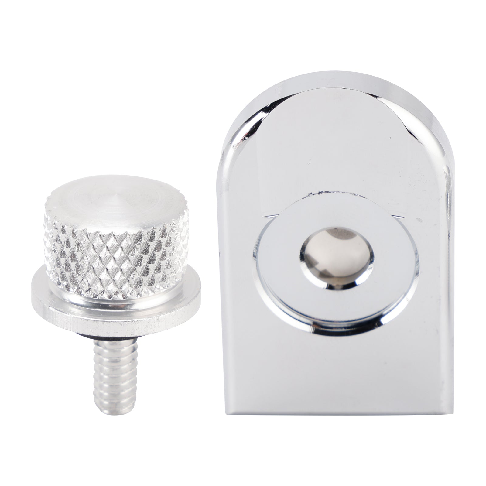 Kit de fixation de plaque de boulon de selle argenté 1/4""-20 pour Touring Softail Dyna 96-23