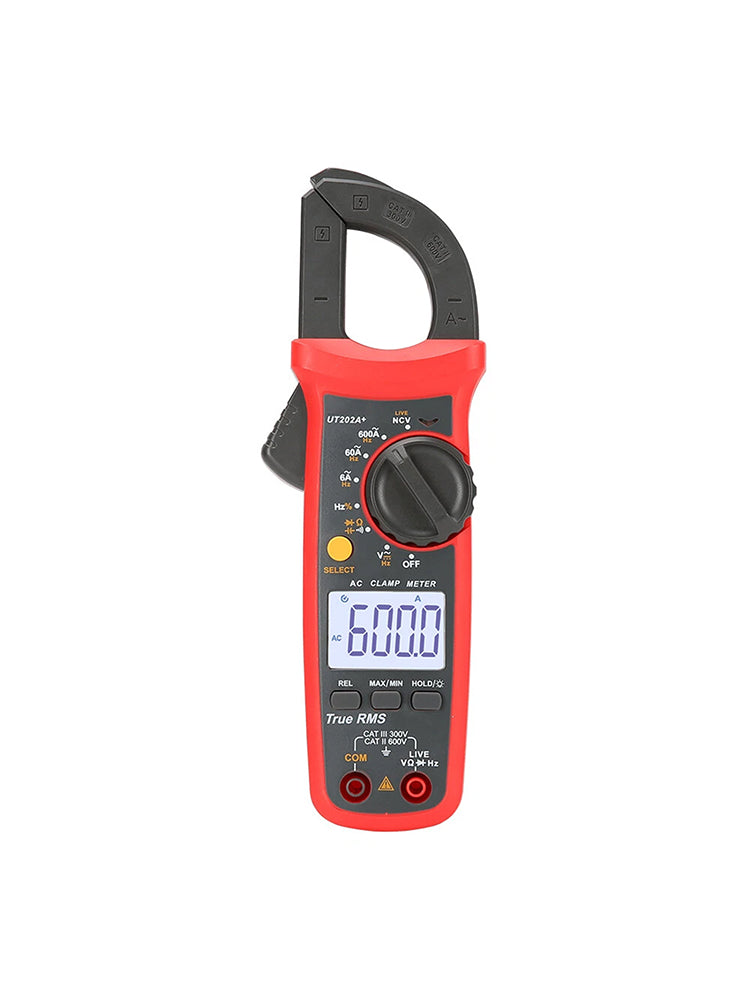 UT202A+ Digitale stroomtang, 6000 tellingen, automatische bereikselectie, True RMS-multimeter, NCV