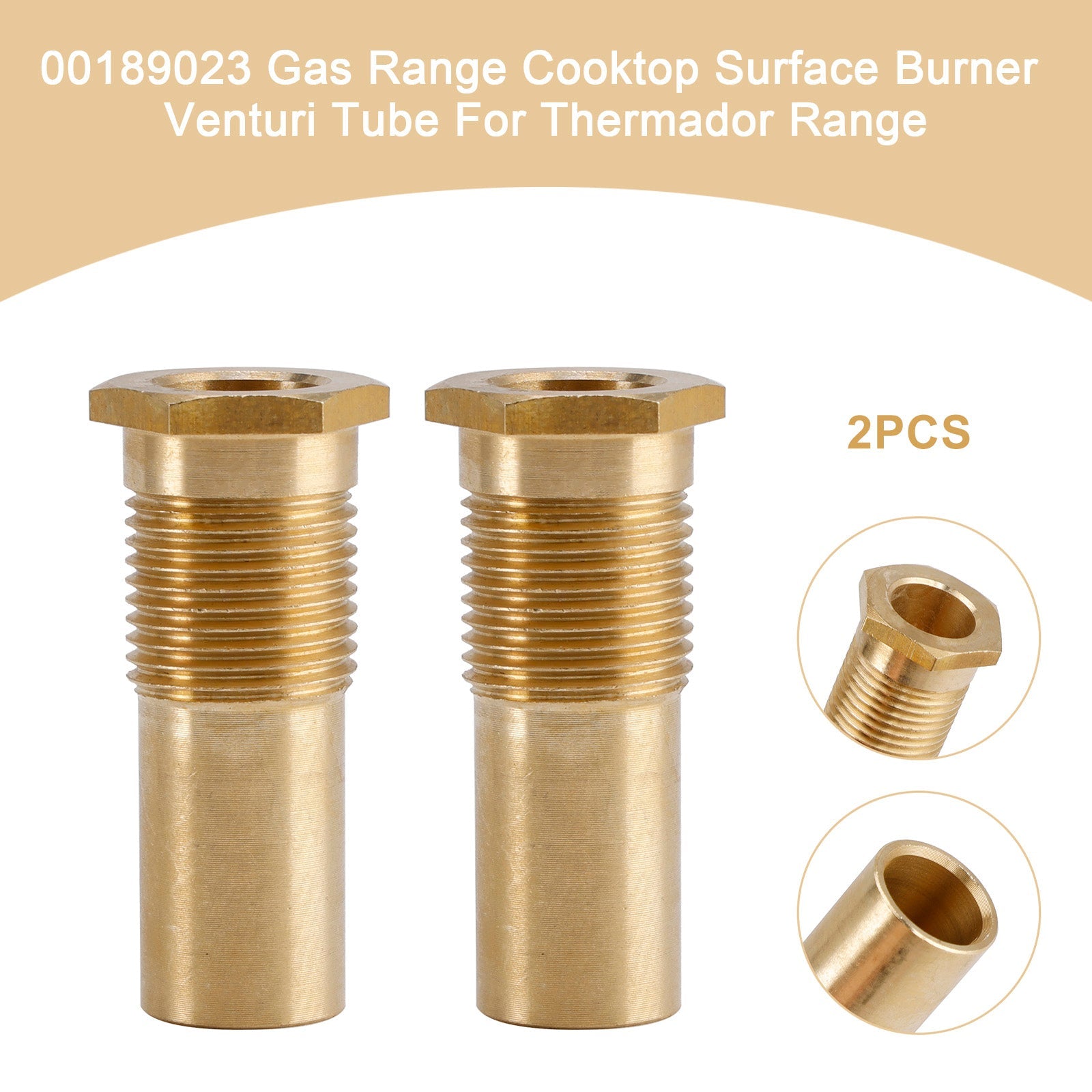 00189023 Tubo Venturi per bruciatore di superficie del piano cottura a gas Thermador (2 pezzi)