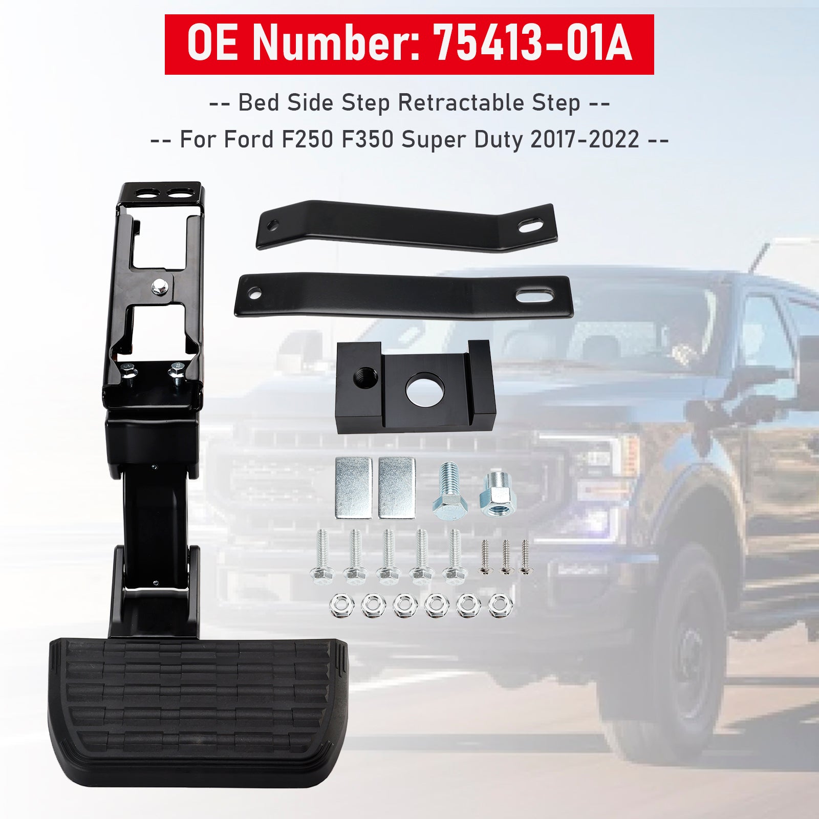 Paso del lado retráctil 75413-01A para Ford F250 F350 Super Duty 2017-2022
