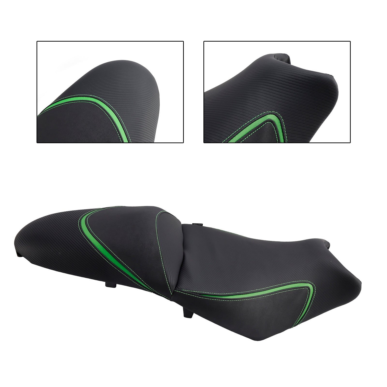 Selle pilote/passager complète coussinée verte pour Kawasaki Versys 650 2022-2024