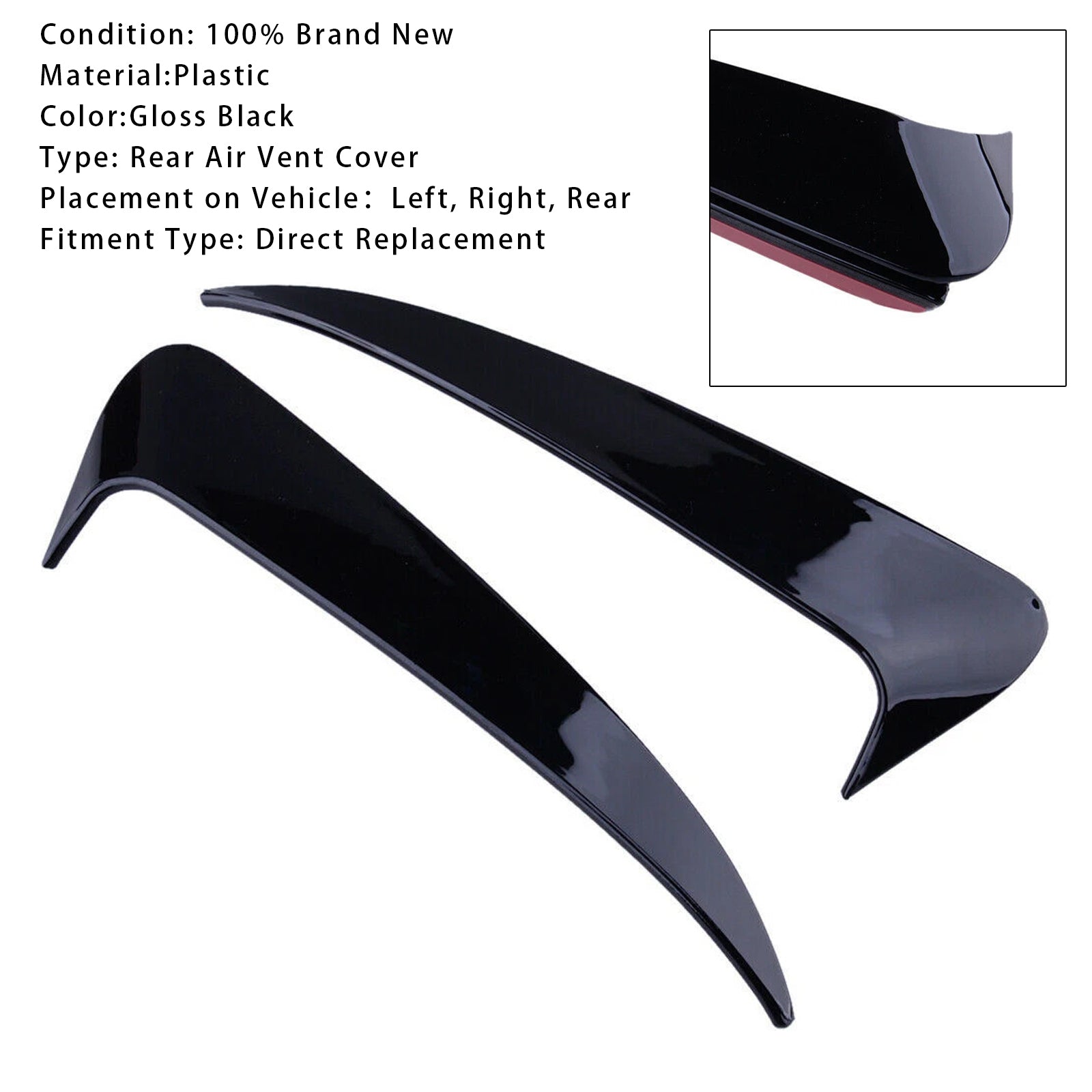 Copertura della presa d'aria posteriore nera lucida per Mercedes Classe C W205 C43 C63 2014-2019