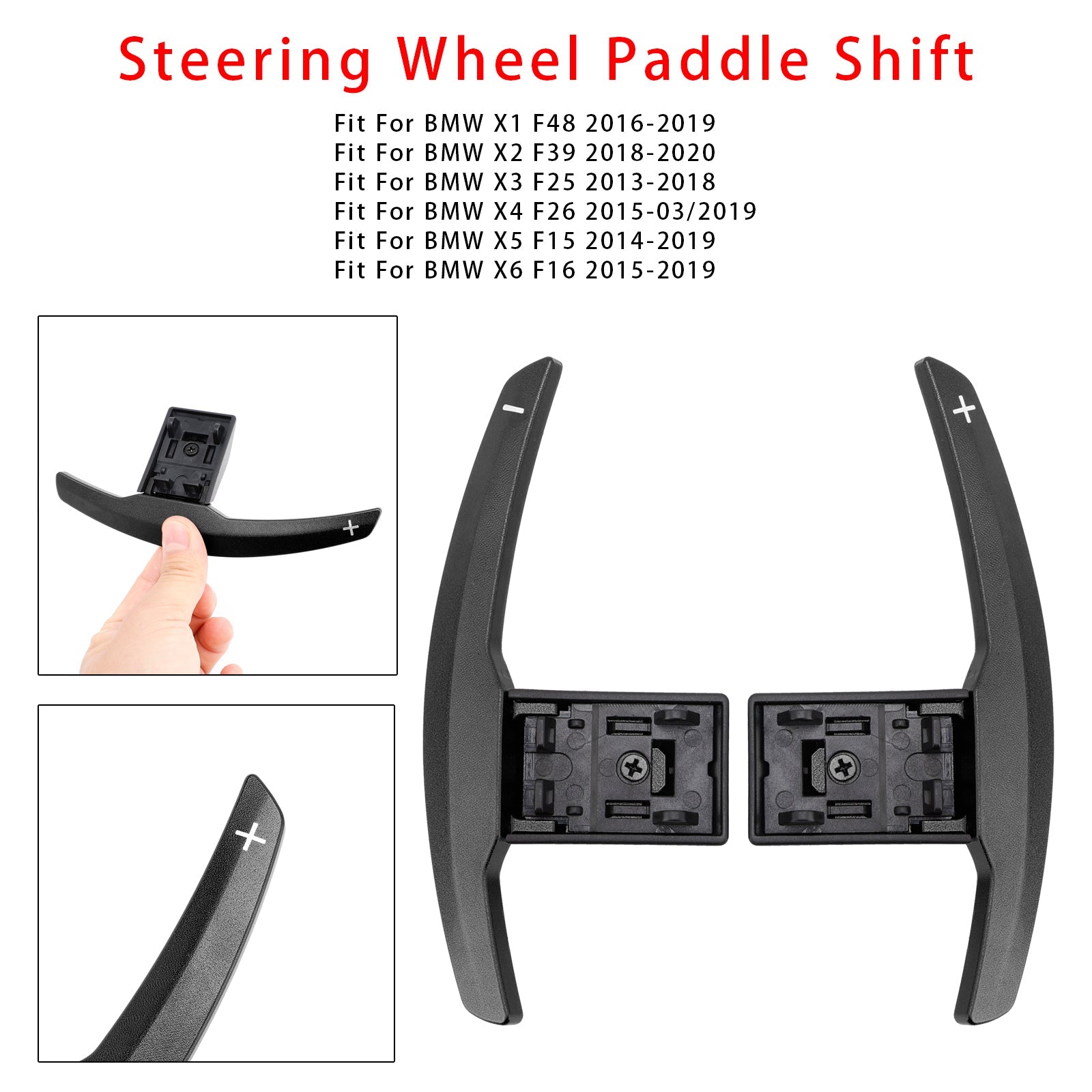 Wydłużenie palet zmiany prędkości dla serii BMW F30 F31 F32 F10 x3 X5 Black Aluminium