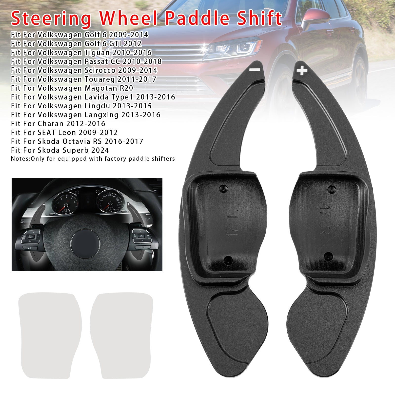 Verlenging van snelheidsverandering pallets achter het wiel voor stoel VW Scirocco