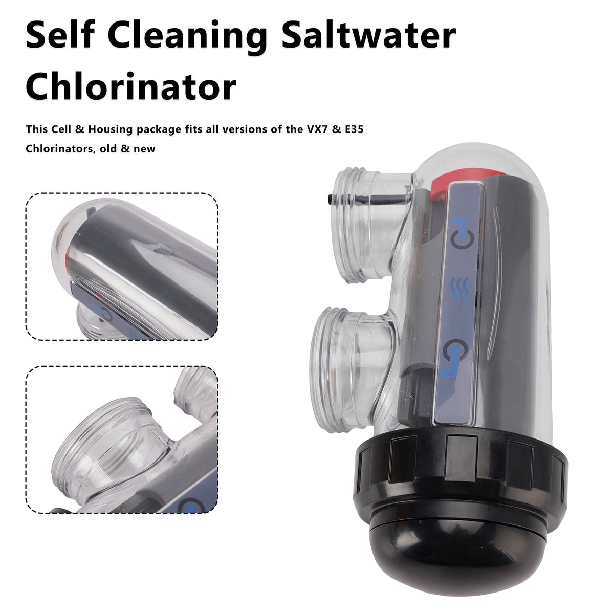 Cellule de remplacement pour chlorinateur à eau salée avec boîtier pour Astral/Hurlcon VX7