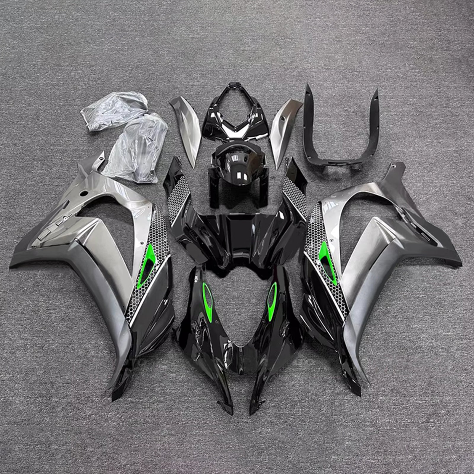 ABS-muovinen ruiskutettu suojasarja, yhteensopiva Kawasaki ZX10R 2016-2020 kanssa