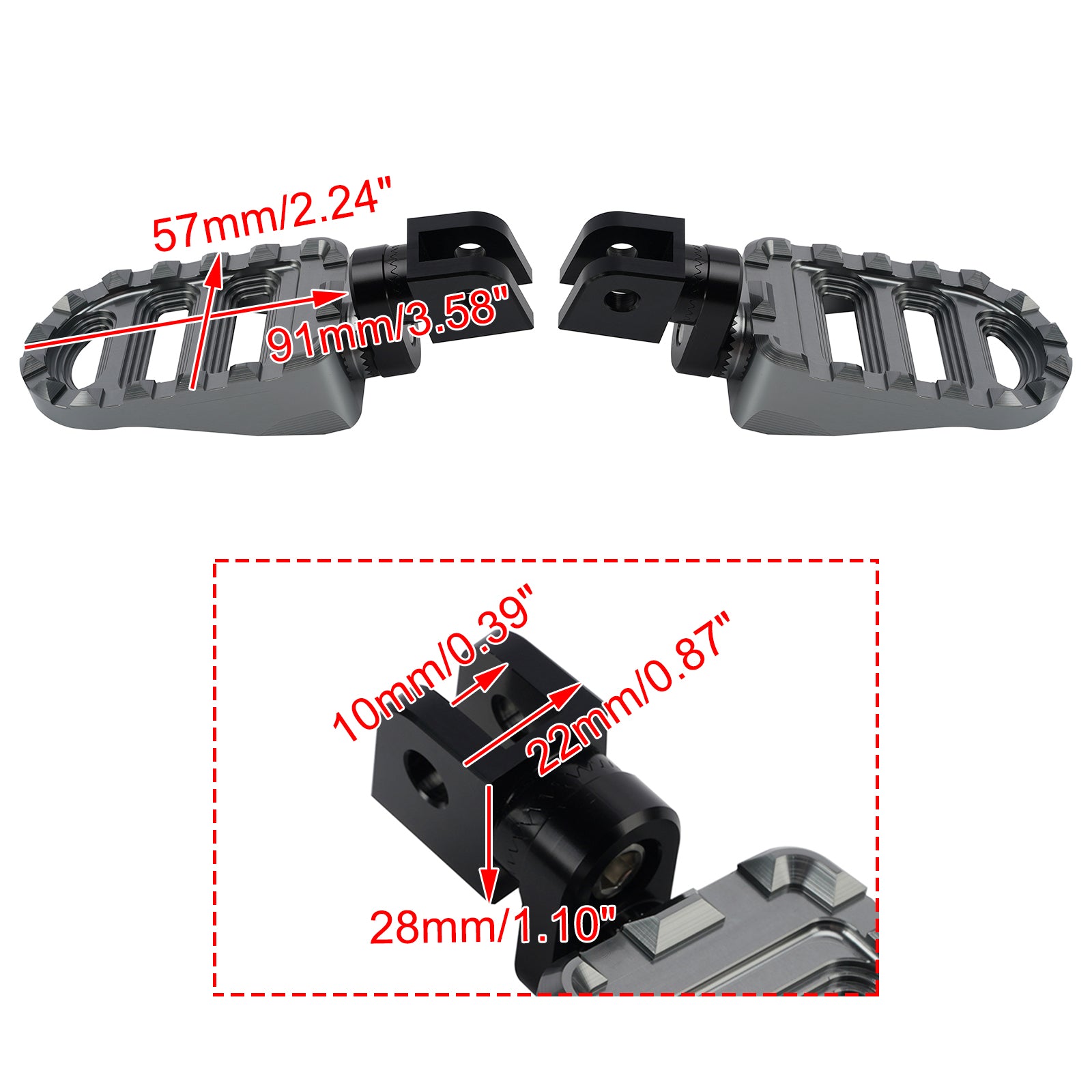Avant Repose-pieds pour Suzuki Boulevard M50/C50 2005-2015 Gris