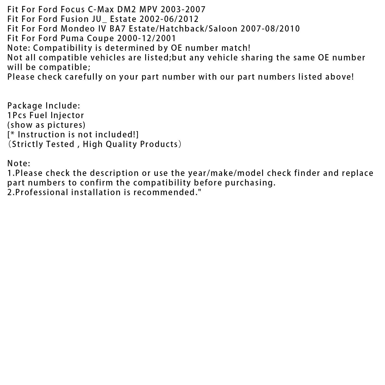 1x polttoainesuutin Ford B C-Max Fiesta Focus Fusion Mondeo Puma 0280158200