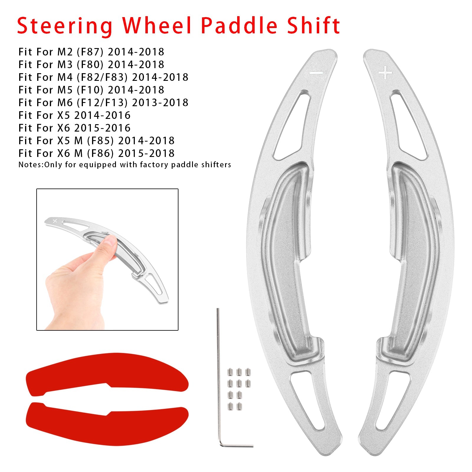 Extension de palettes de changement de vitesse au volant pour BMW M3 M4 X5M X6M en aluminium