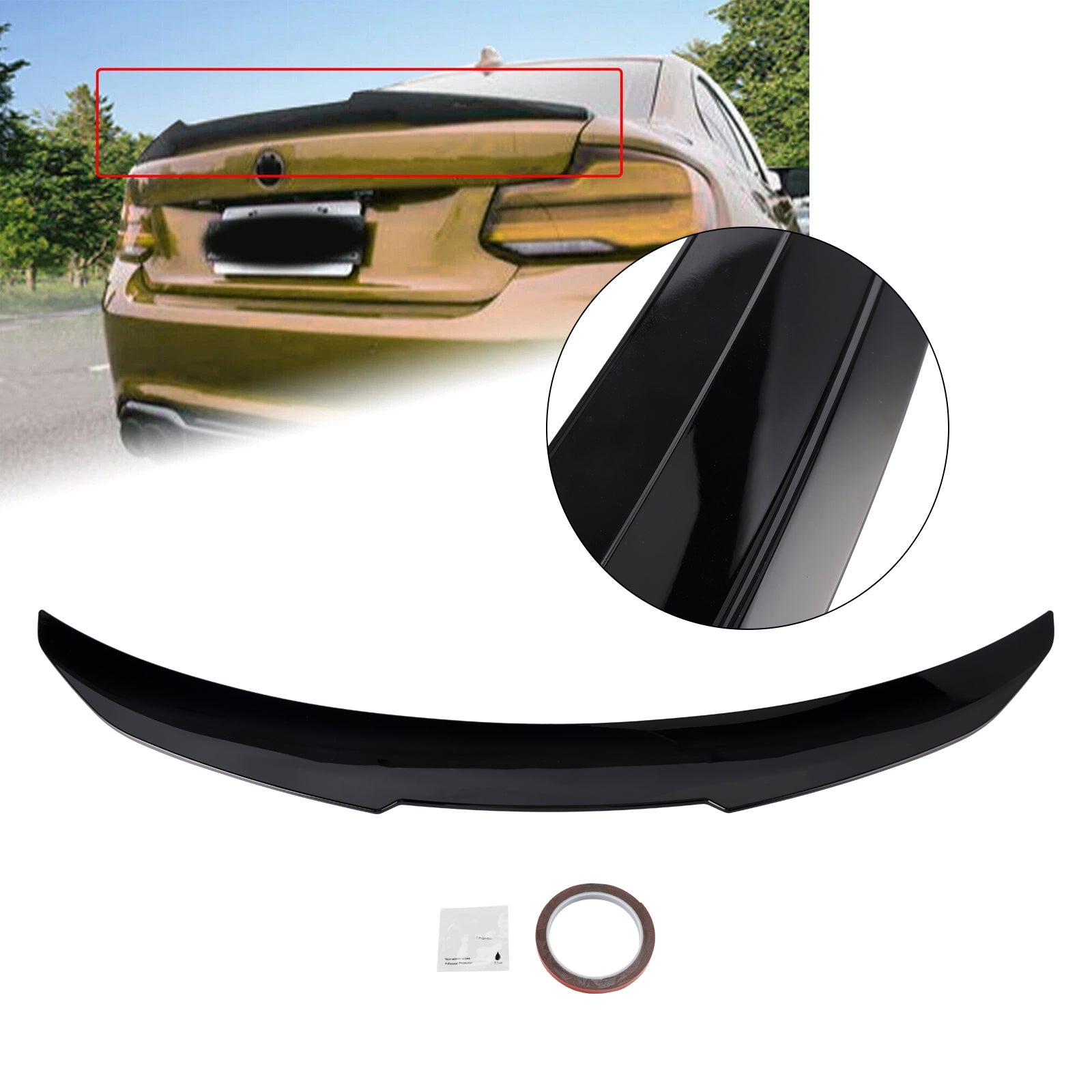 Spoiler bagagliaio posteriore nero lucido solo per BMW Serie 2 F22 Coupé 2 porte (modello 2014-2021)