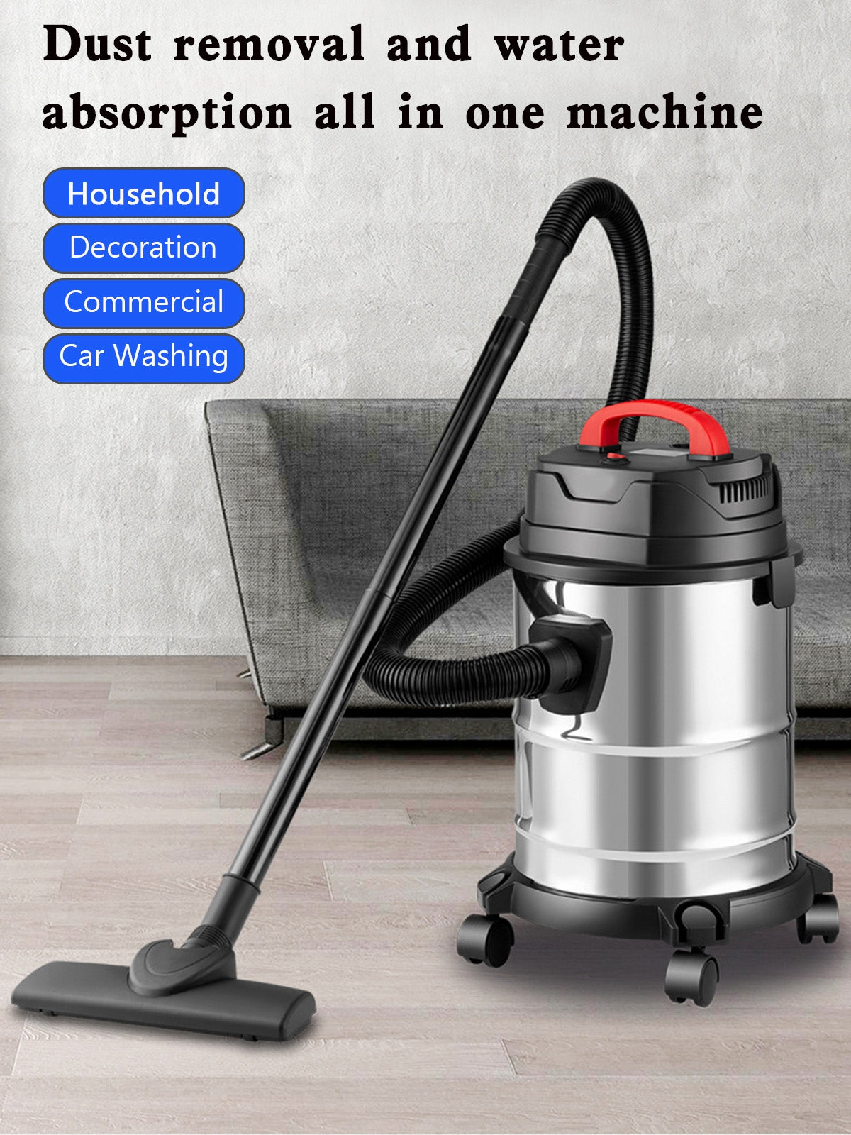 Aspirateur 1800W, aspirateur sec et humide, aspirateur industriel 18L