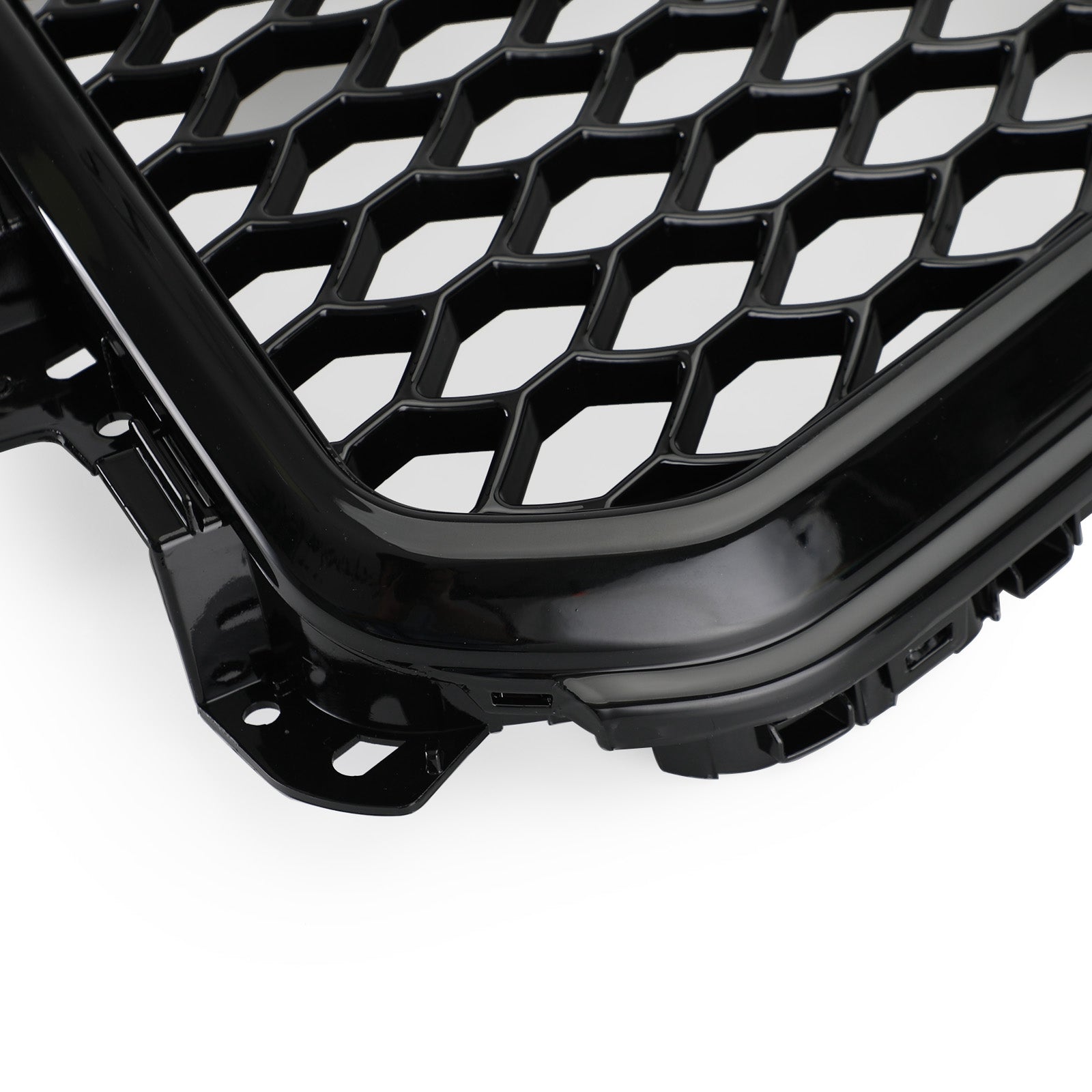 Parrilla hexagonal deportiva de malla de panal estilo RSQ5 compatible con Audi Q5 2013-2017, negro brillante