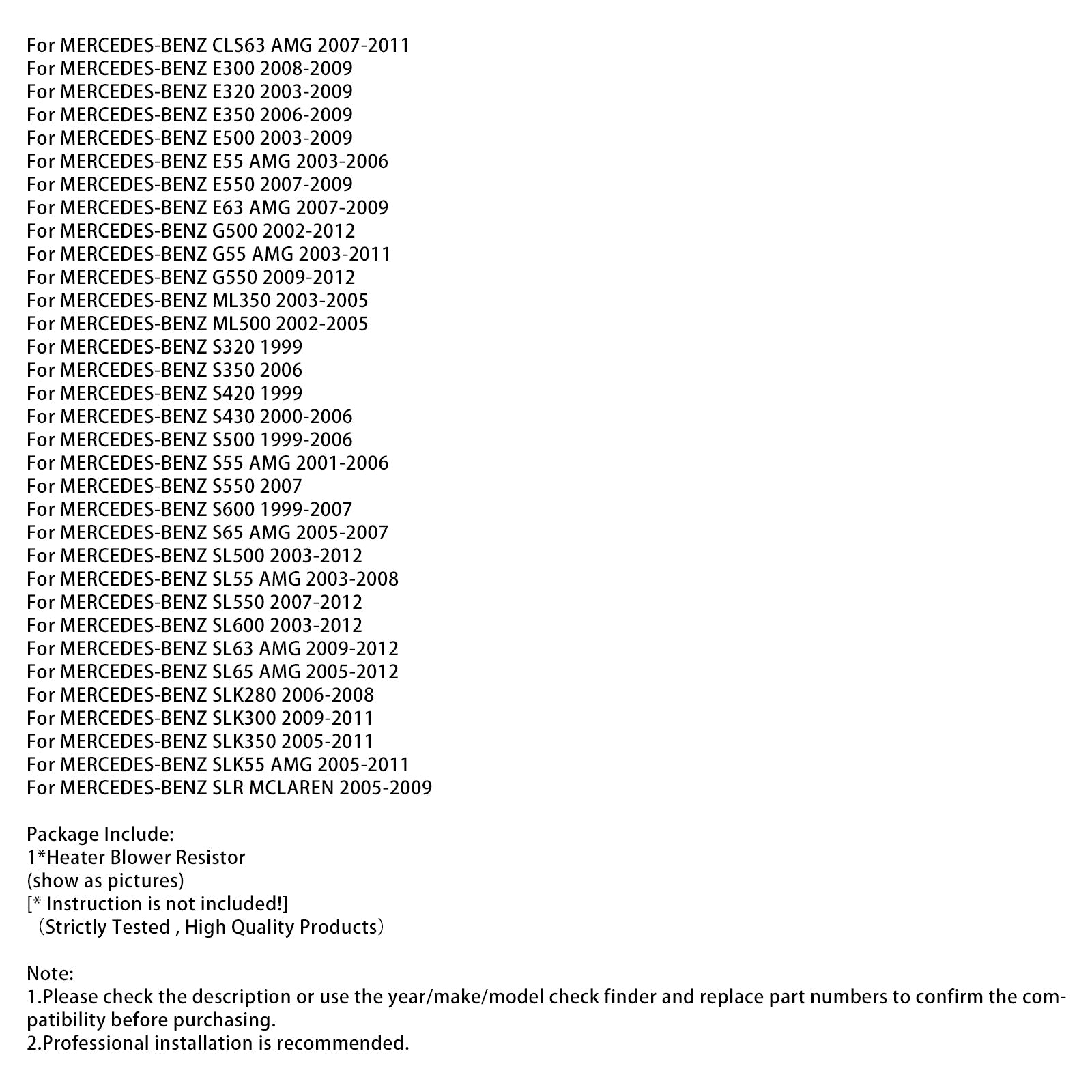 Resistenza motore ventilatore riscaldatore HVAC 2208210951 per Mercedes-Benz C200 C230 C280