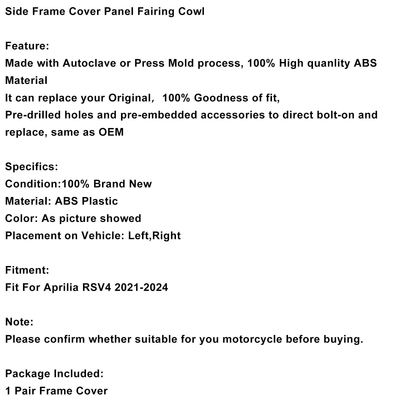 Boczny panel owiewki dla Aprilia RSV4 2021-2024