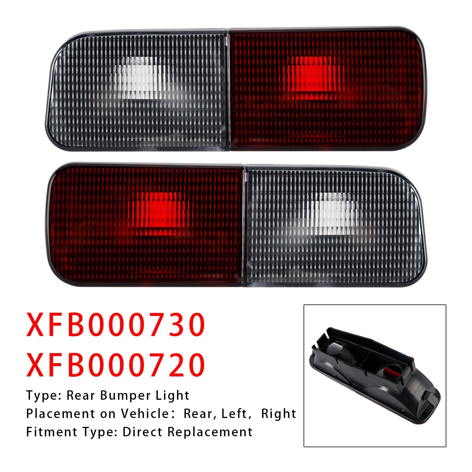 Feux de recul antibrouillard arrière gauche et droit pour Land Rover Discovery 2 (2003-2004)