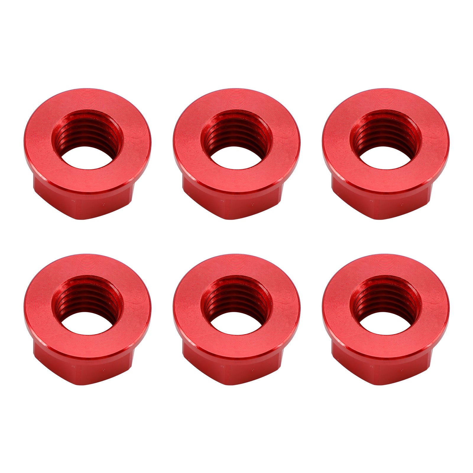 6 tuercas de brida de piñón trasero de aluminio M10 x 1,5 mm, color rojo para motocicleta