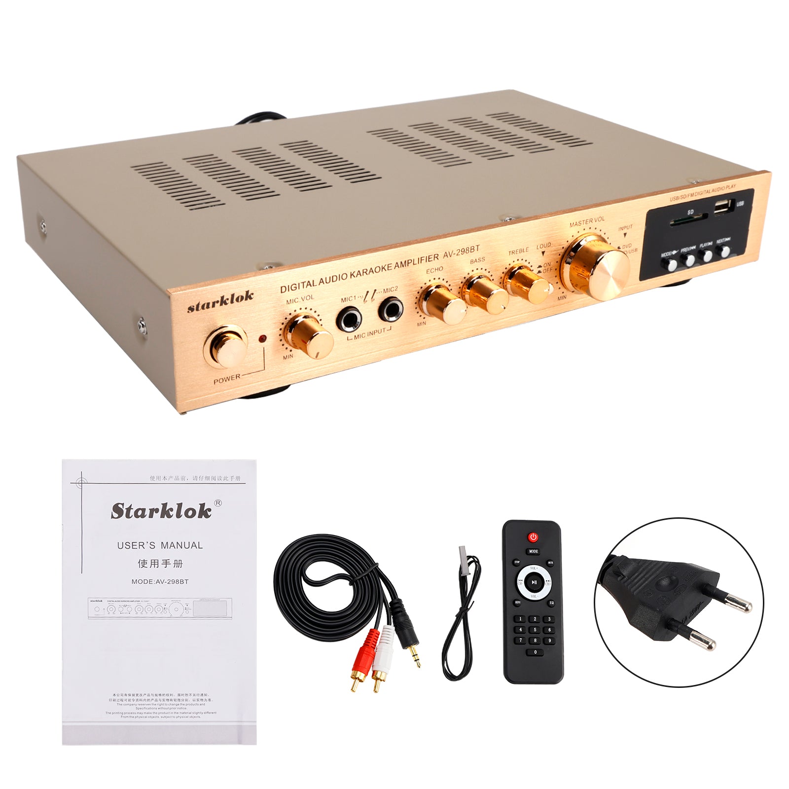 2000W 5CH Power Amplificateurs Amplifier Hi-Fi stéréo AV Surround FM Home Cinéma