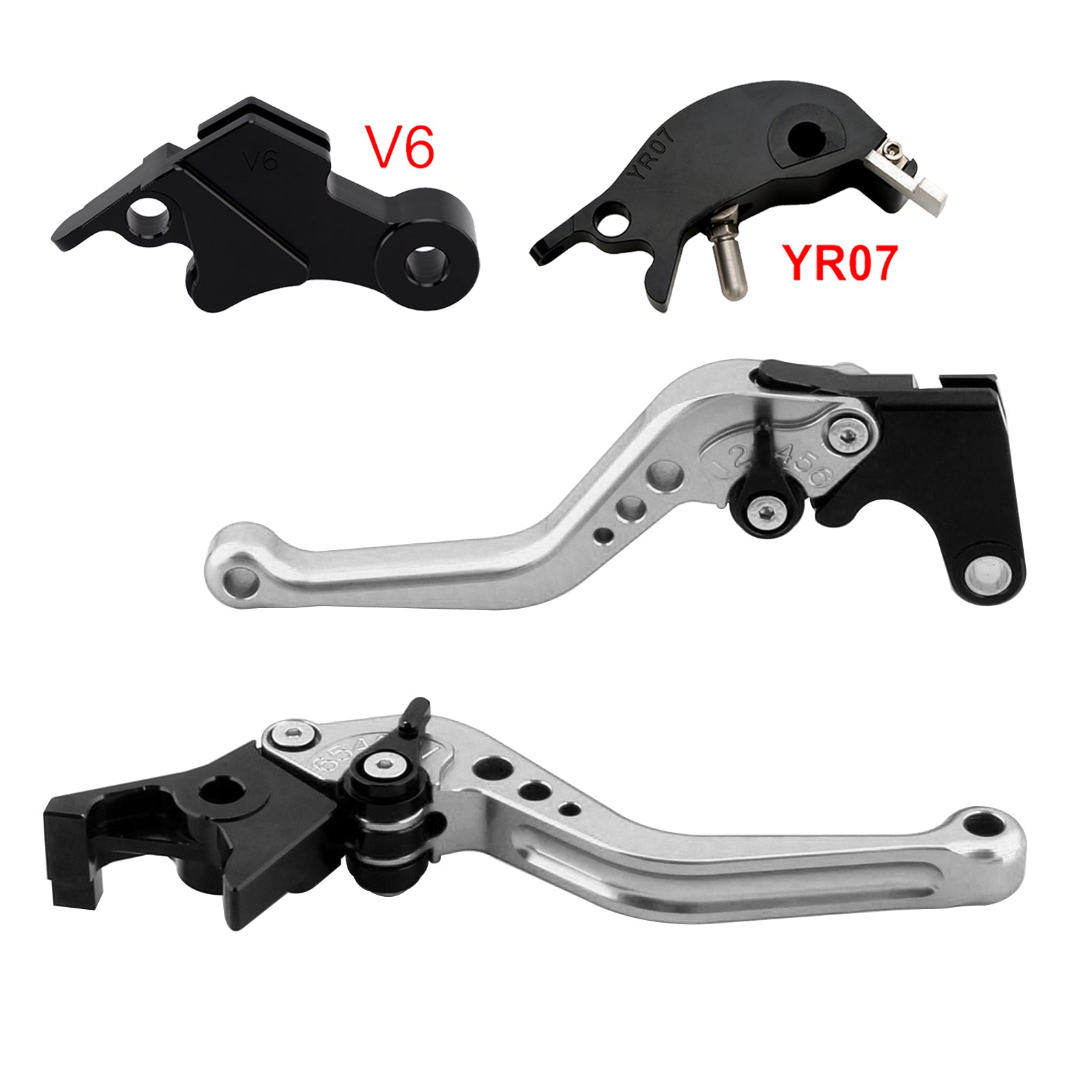 Nouveau levier de frein et d'embrayage court compatible avec YAMAHA XSR900 XSR900GP MT-09 MT-09SP 24-25