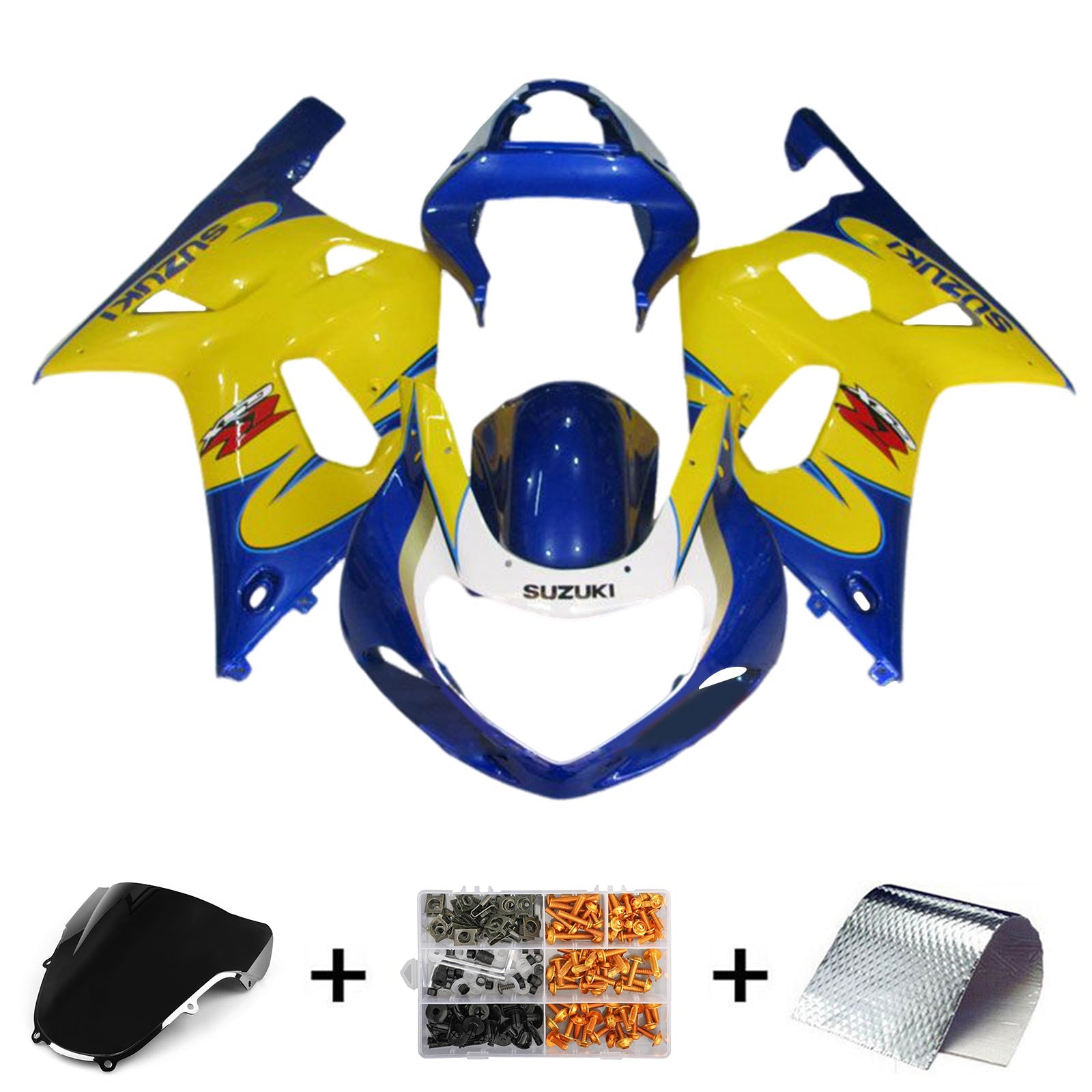 Amotopart Suzuki GSXR1000 2000-2002 K1 K2 Kit de carenado de carrocería de plástico ABS