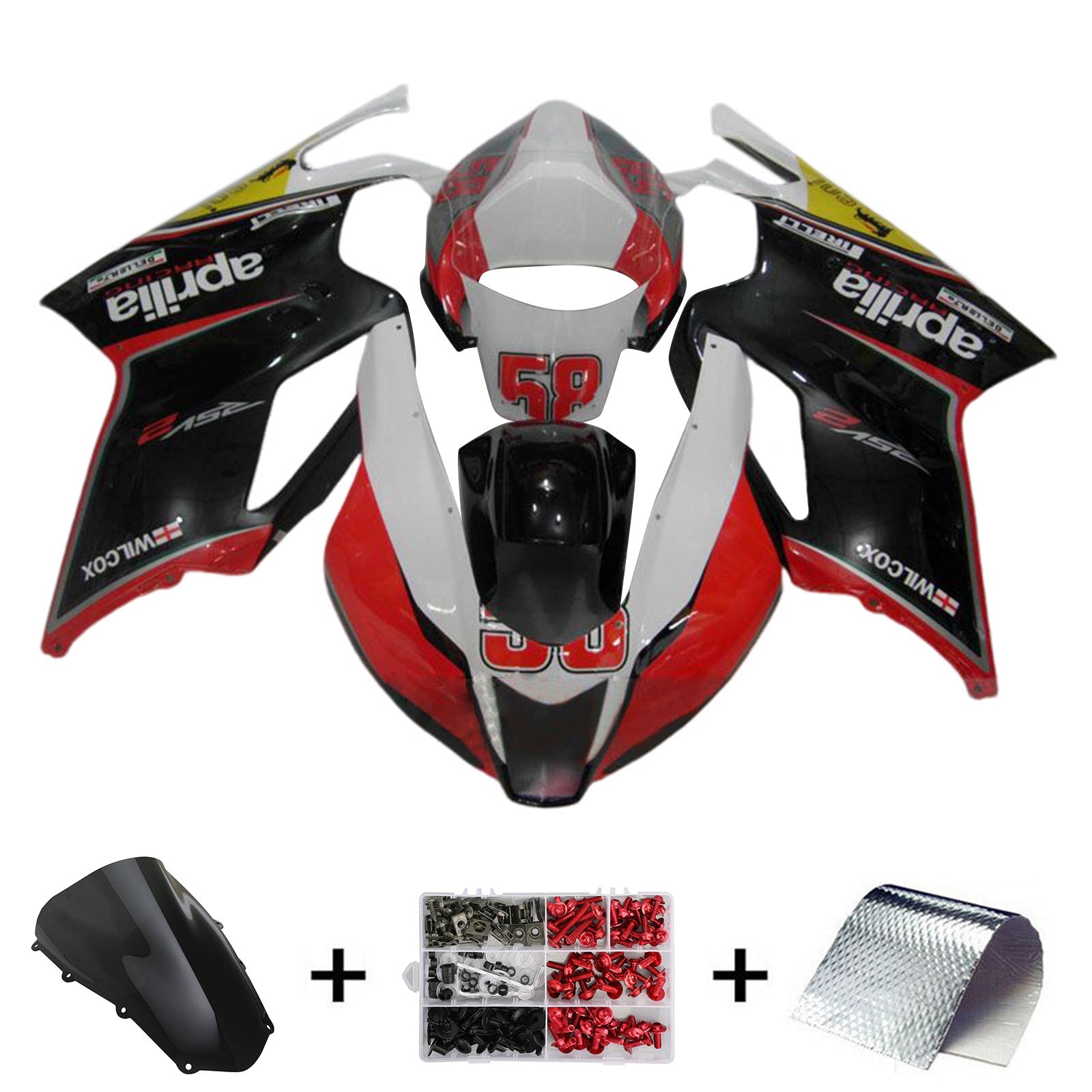 Amotopart Aprilia RSV1000 2003-2006 Kit Carenado Plástico Carrocería