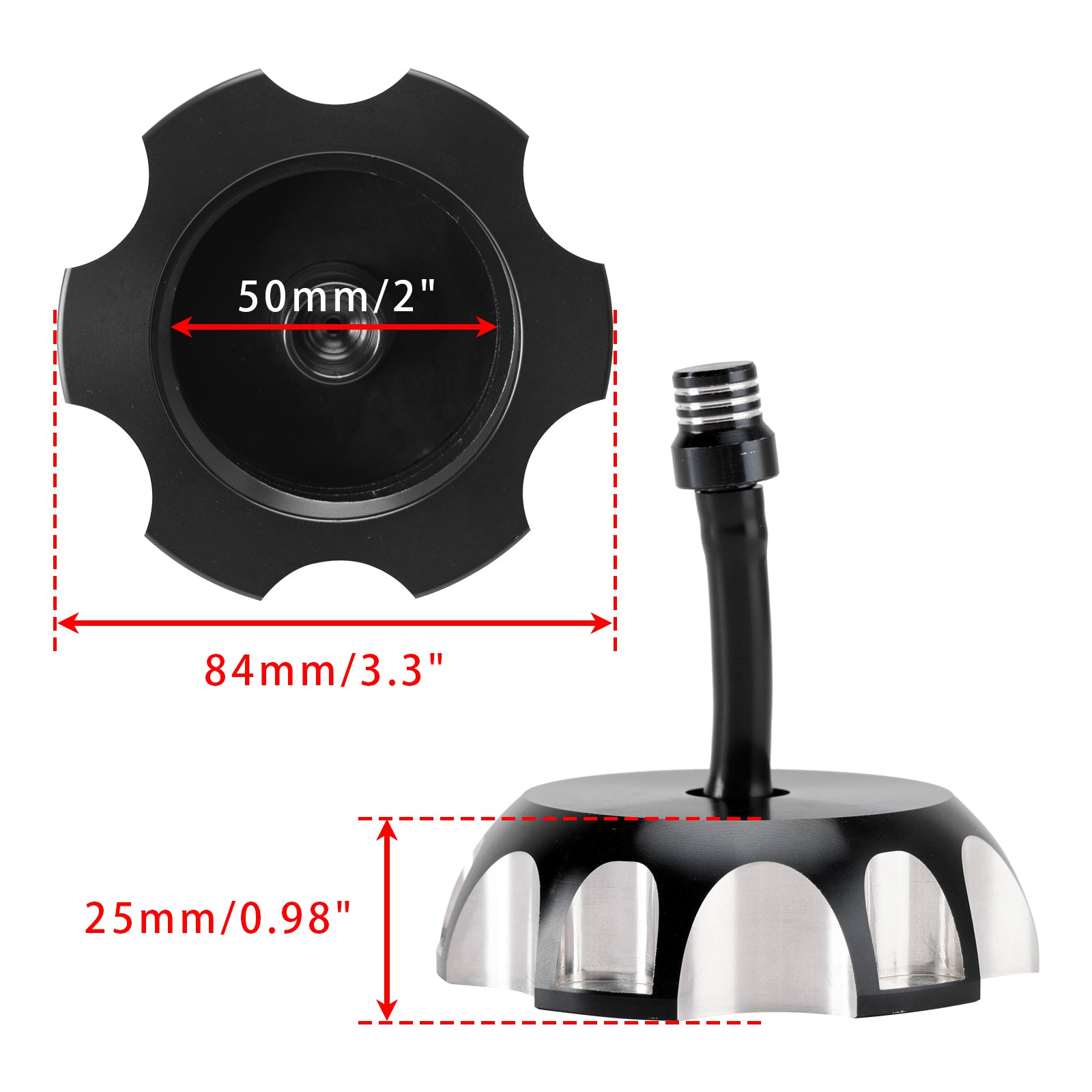 Bouchon de réservoir d'essence usiné CNC avec évent pour Yamaha Raptor 50 80 700 R Badger Grizzly 80 125