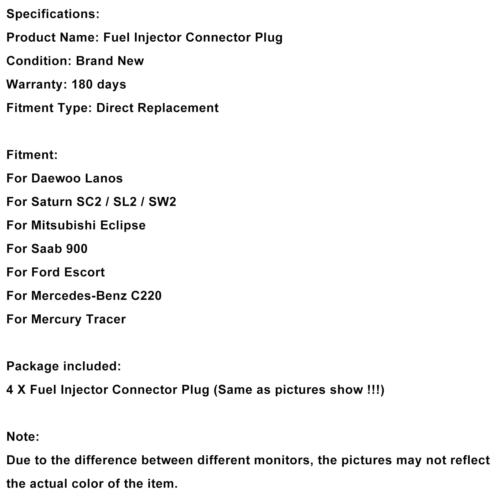 Złącze d'4-EV1 Wtyczka wtryskiwacza paliwa Pigtail Szybkozłączka pasuje do Daewoo