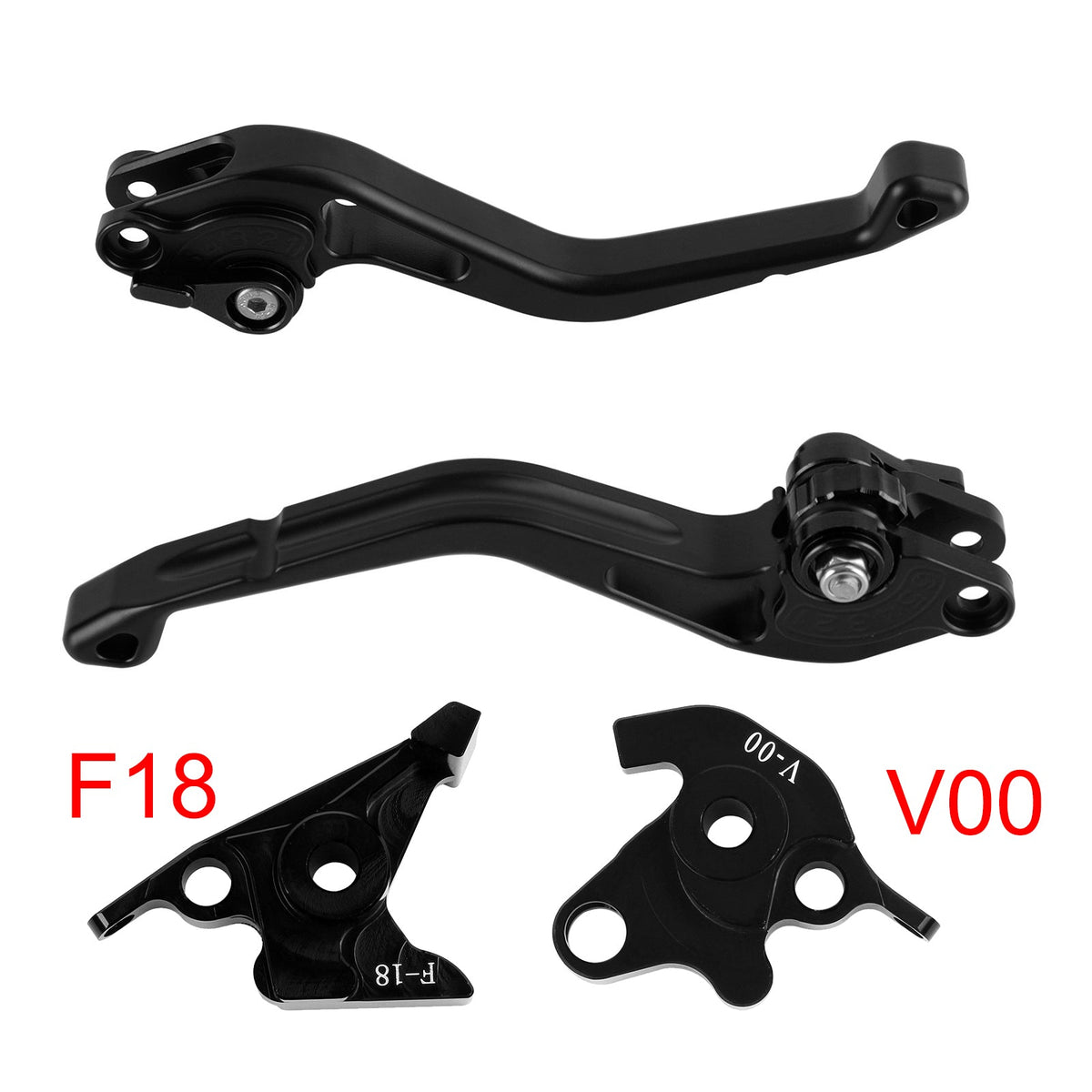 Nouveau levier de frein et d'embrayage court compatible avec Honda VFR750, VFR800/F et VTR1000F (noir)